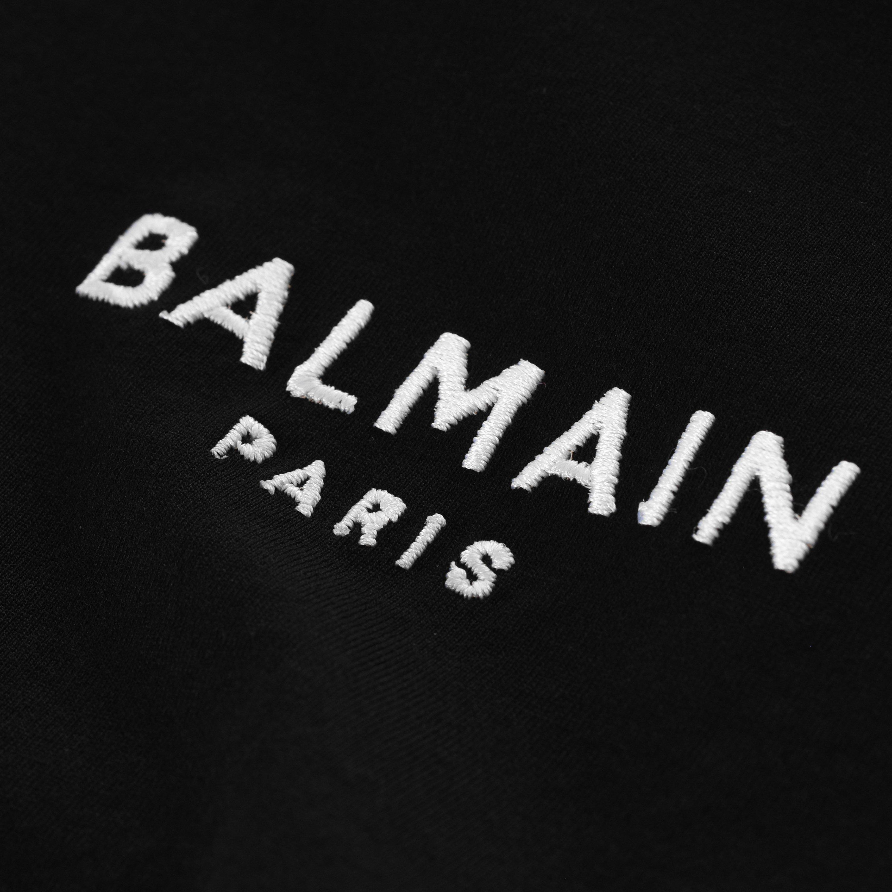 BLACK - Balmain - Men's Cotton Chest Logo T-Shirt - 5