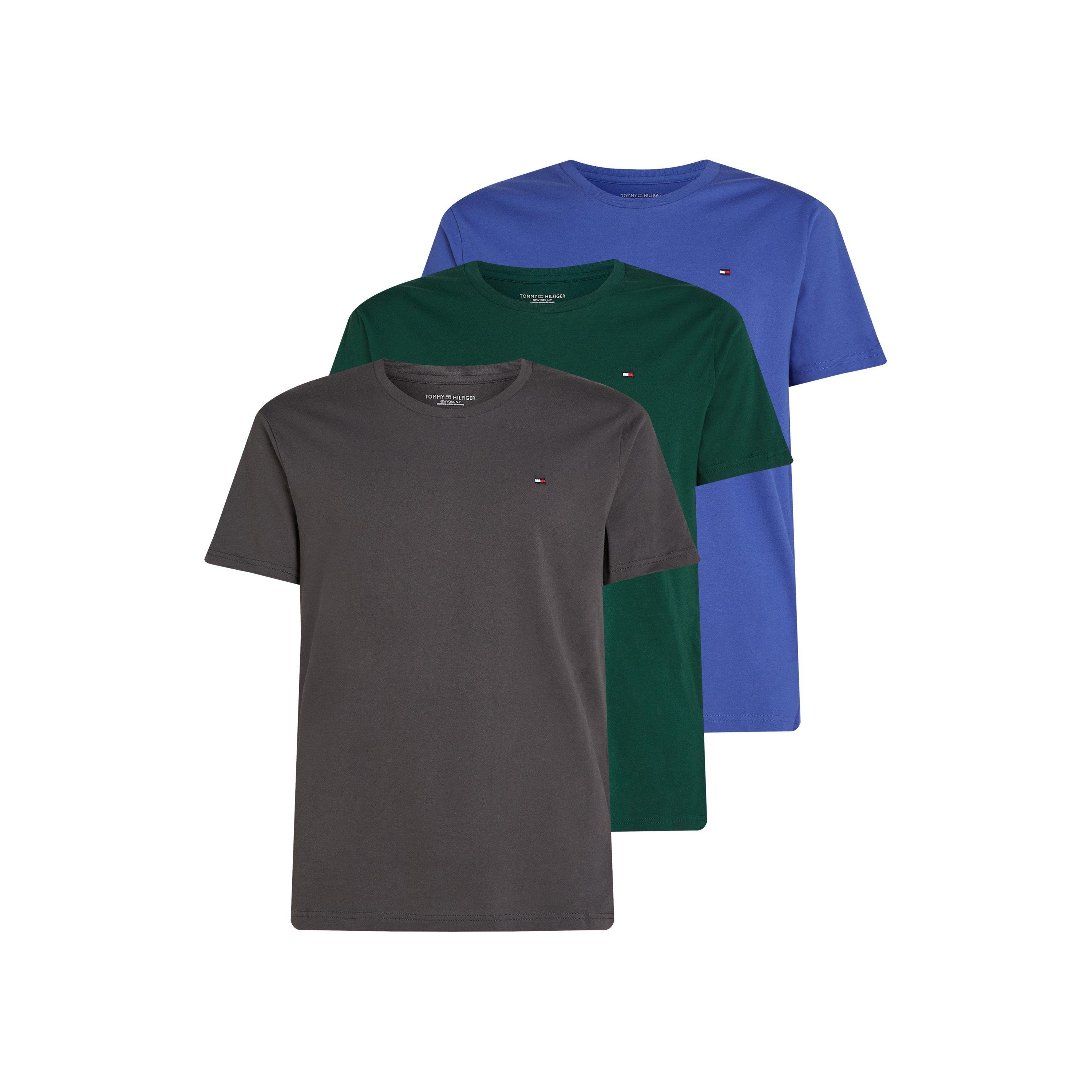 Ash/Grn/Blu OUI - Tommy Hilfiger - 3 Pack Short Sleeve T-Shirt - 4