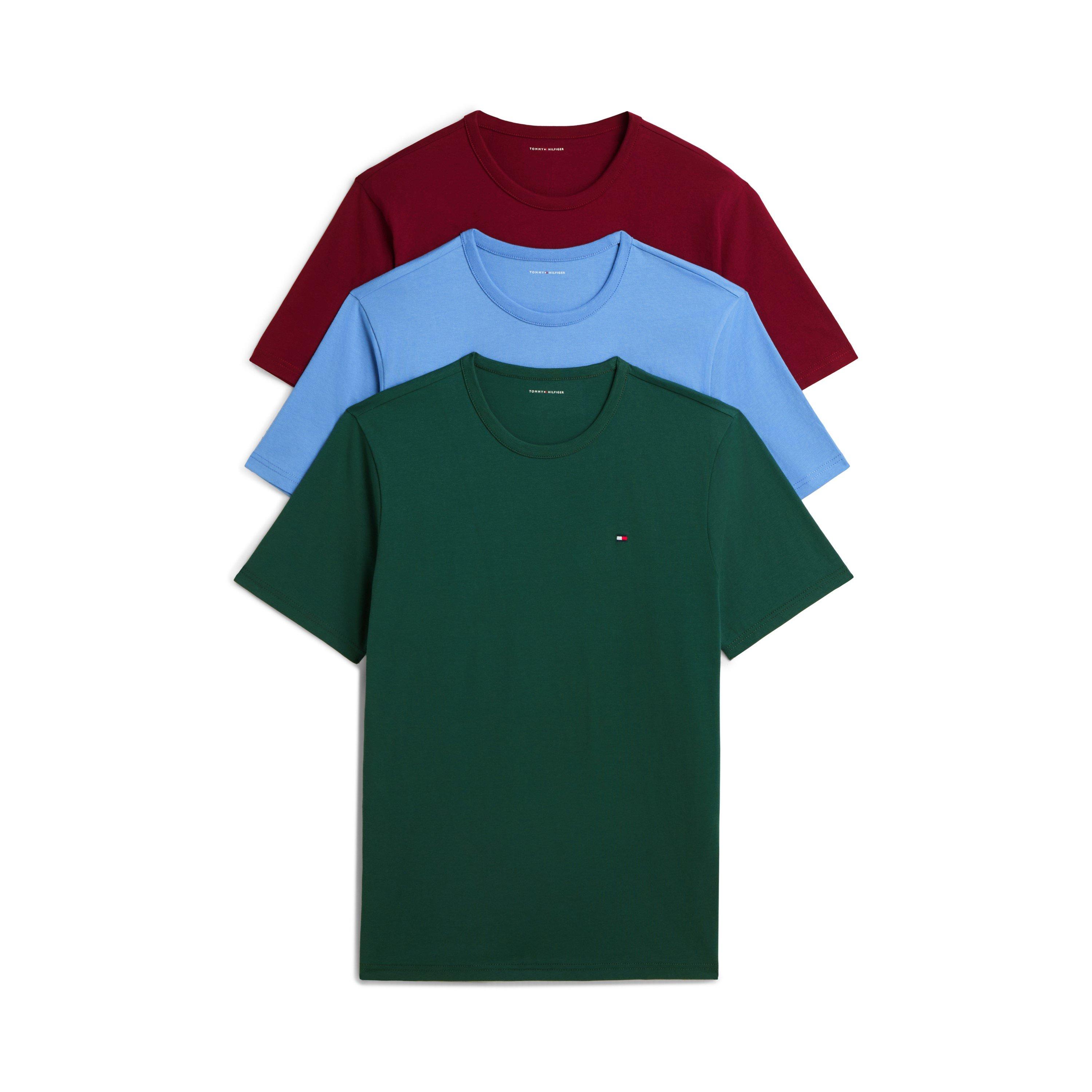 Tommy Hilfiger Mens 3 Pack Crew Neck Logo T-Shirts - Blue - Image 2