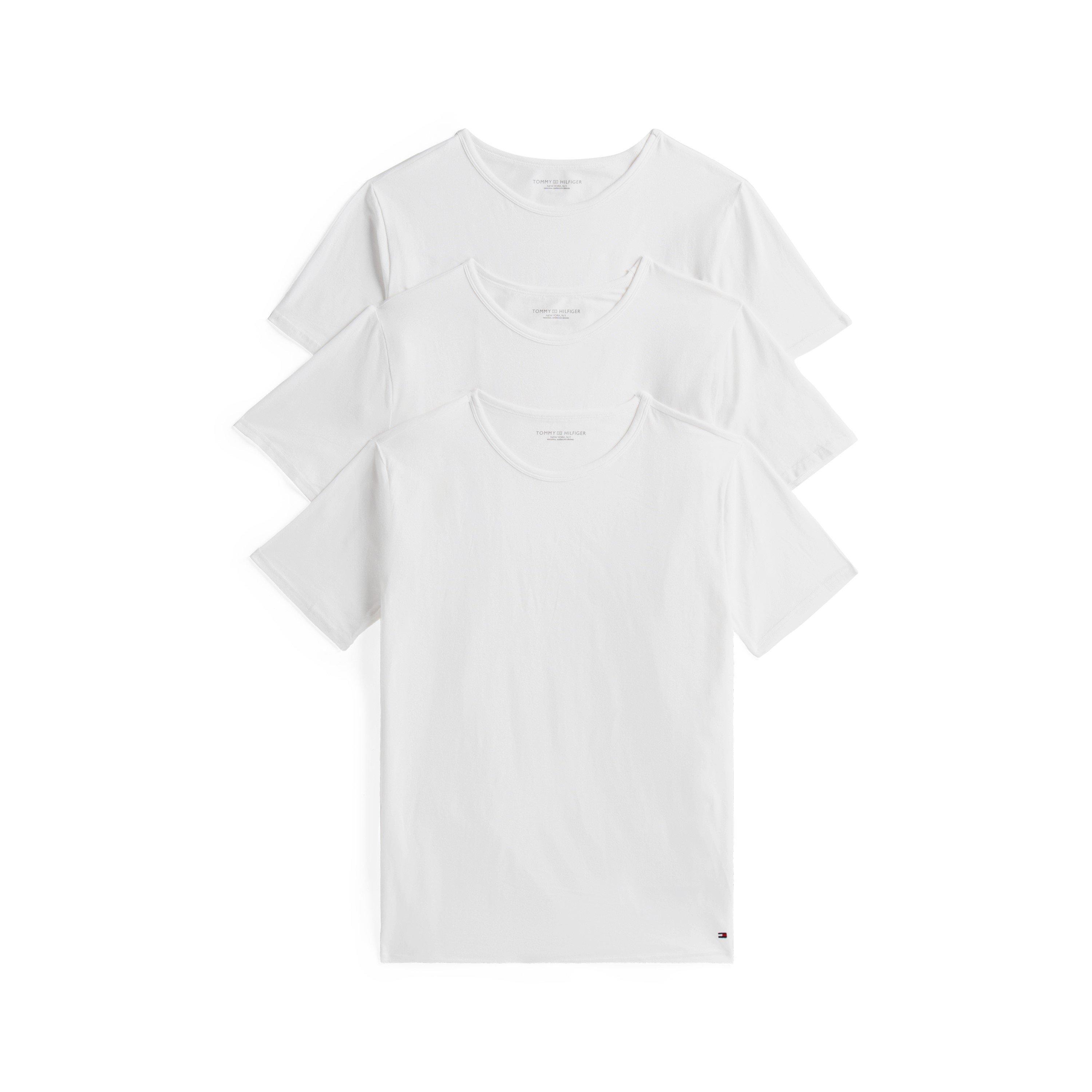 Tommy Hilfiger Men's 3 Pack Short Sleeve T-Shirts - Wht/Wht/Wht - S