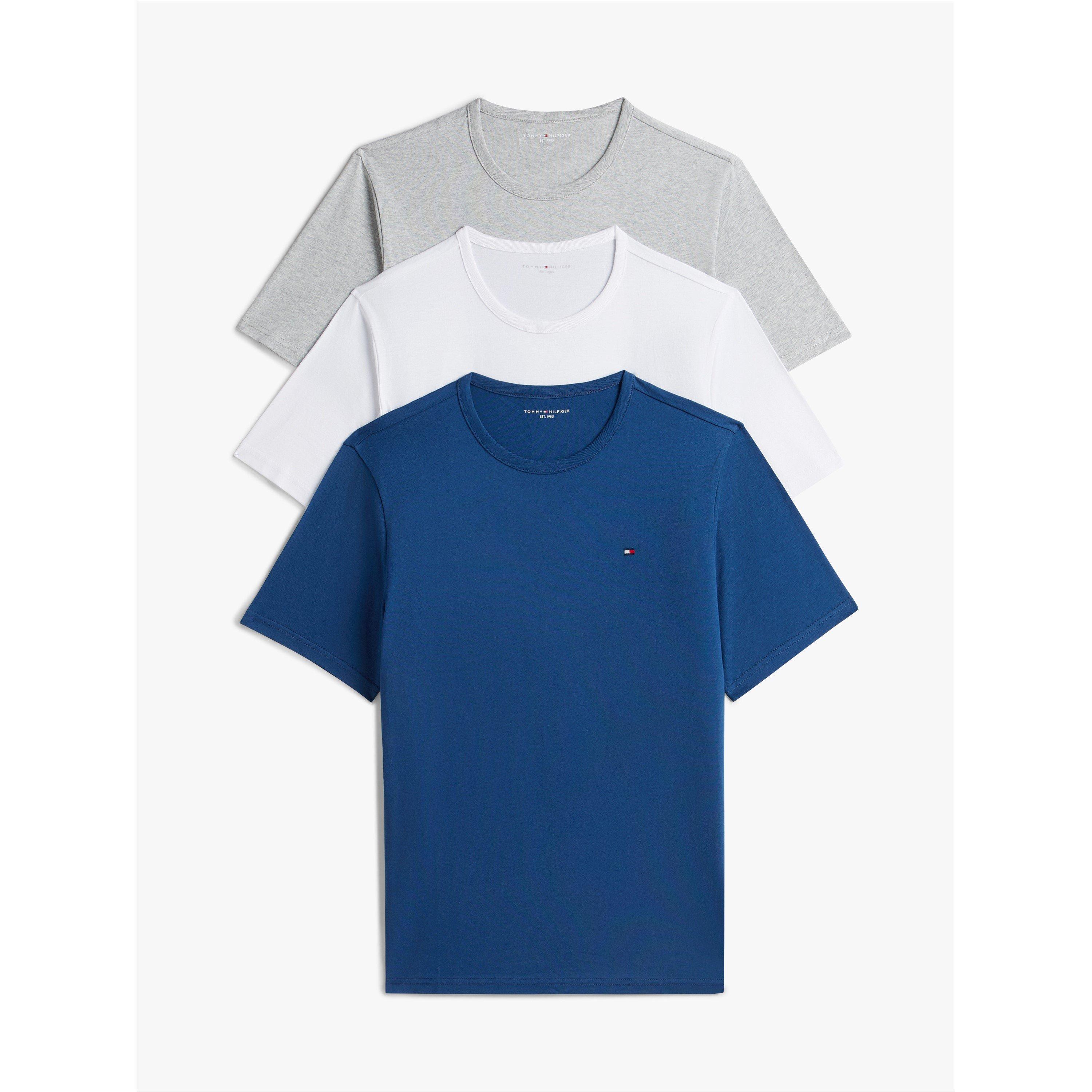 Tommy Hilfiger Men's 3 Pack Short Sleeve T-Shirts - Blue/Grey/White - S