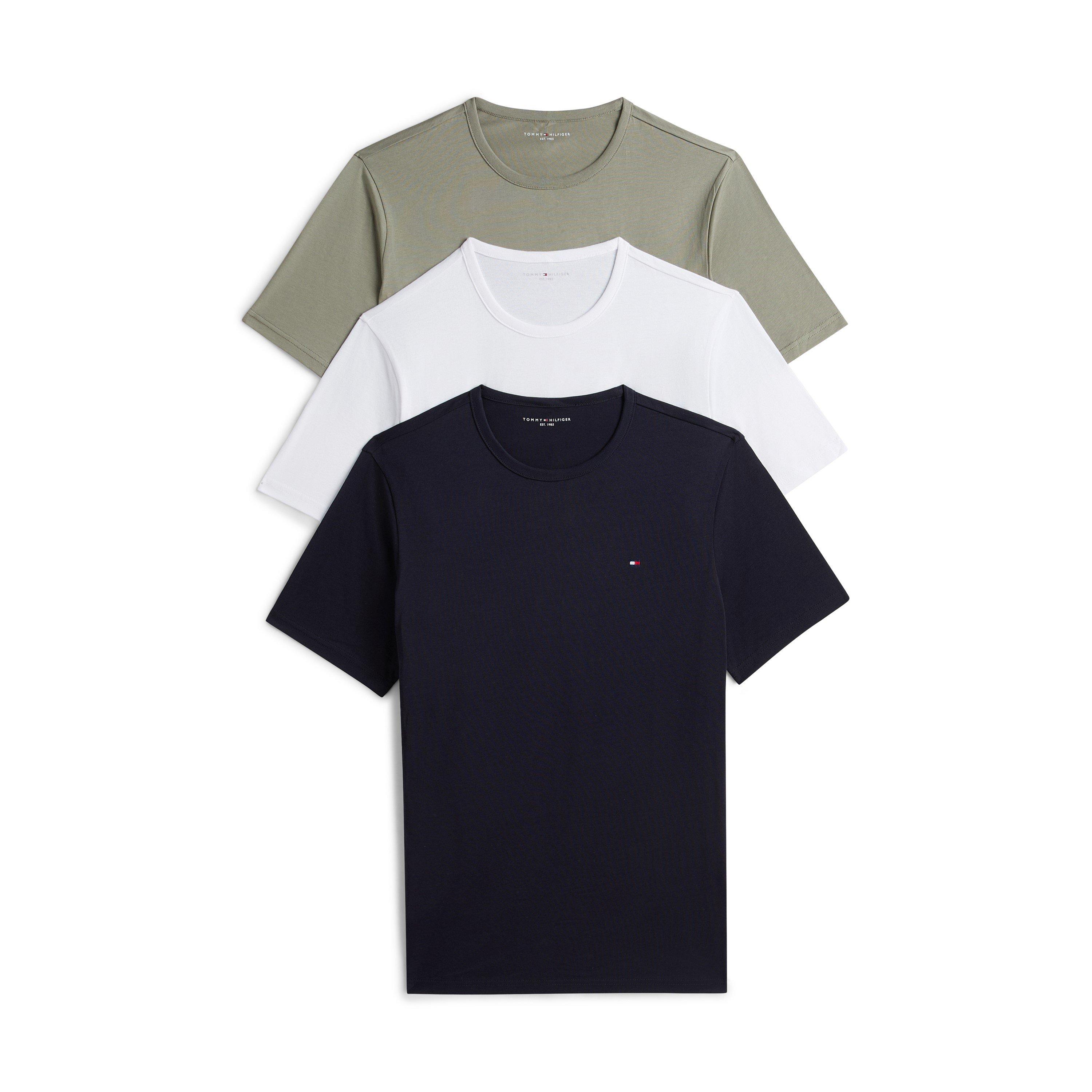 Tommy Hilfiger 3 Pack Short Sleeve T-Shirts - Navy/Sage/White - S