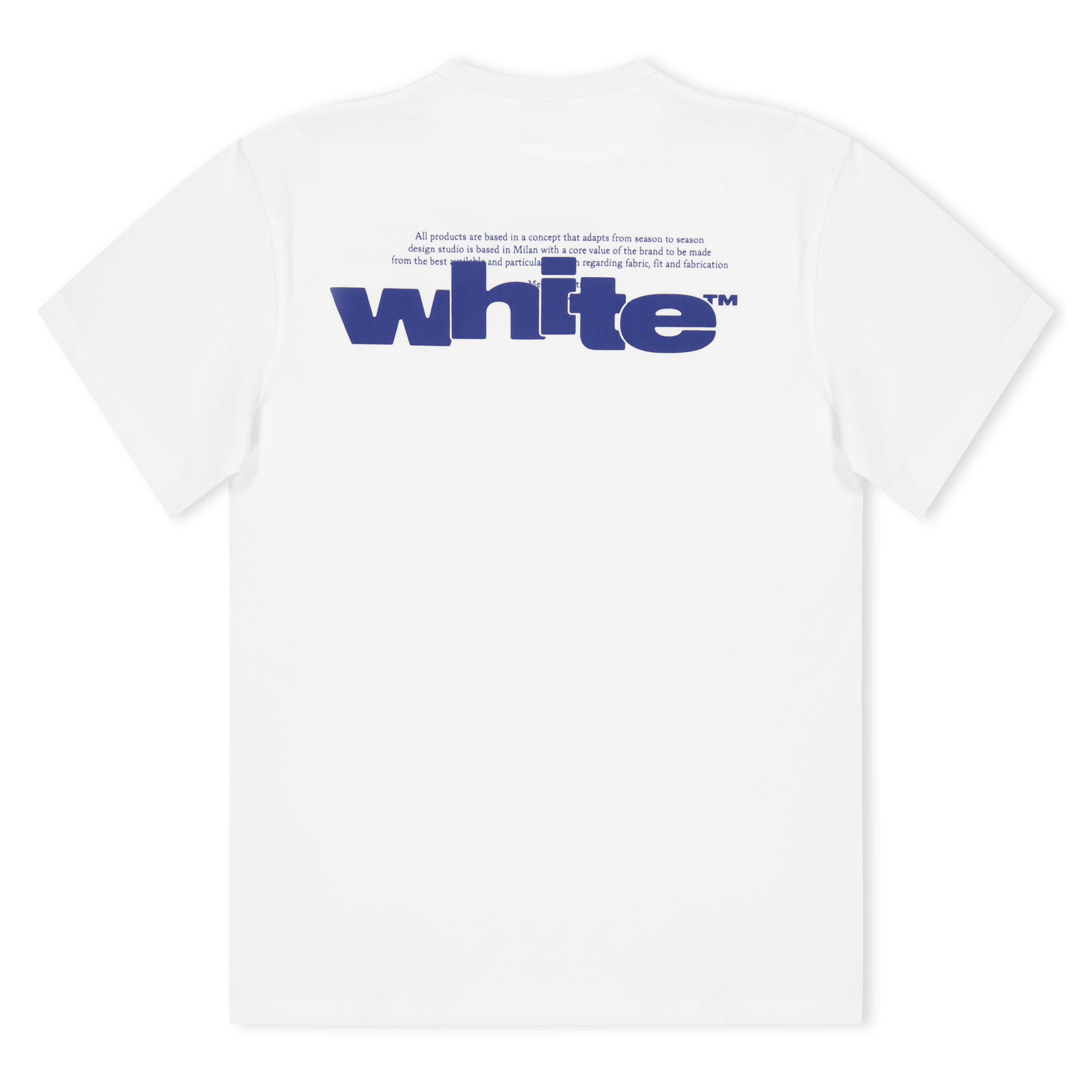 Wht/Blu 0145 - Off White - Unisex Split Graphic T-Shirt, Bold Branding - 2