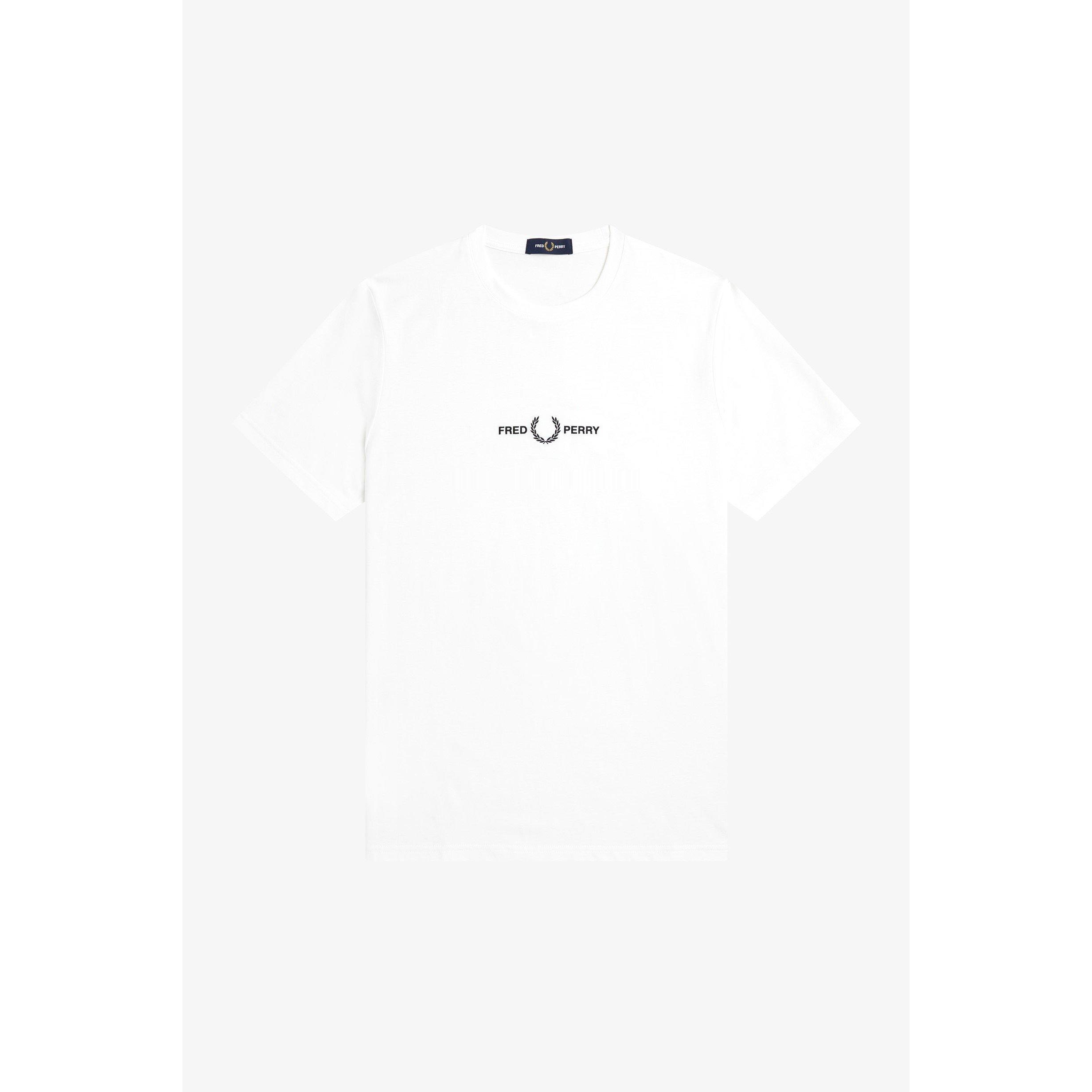 Fred Perry Men's Embroidered Logo T Shirt - White 100 - 2XL