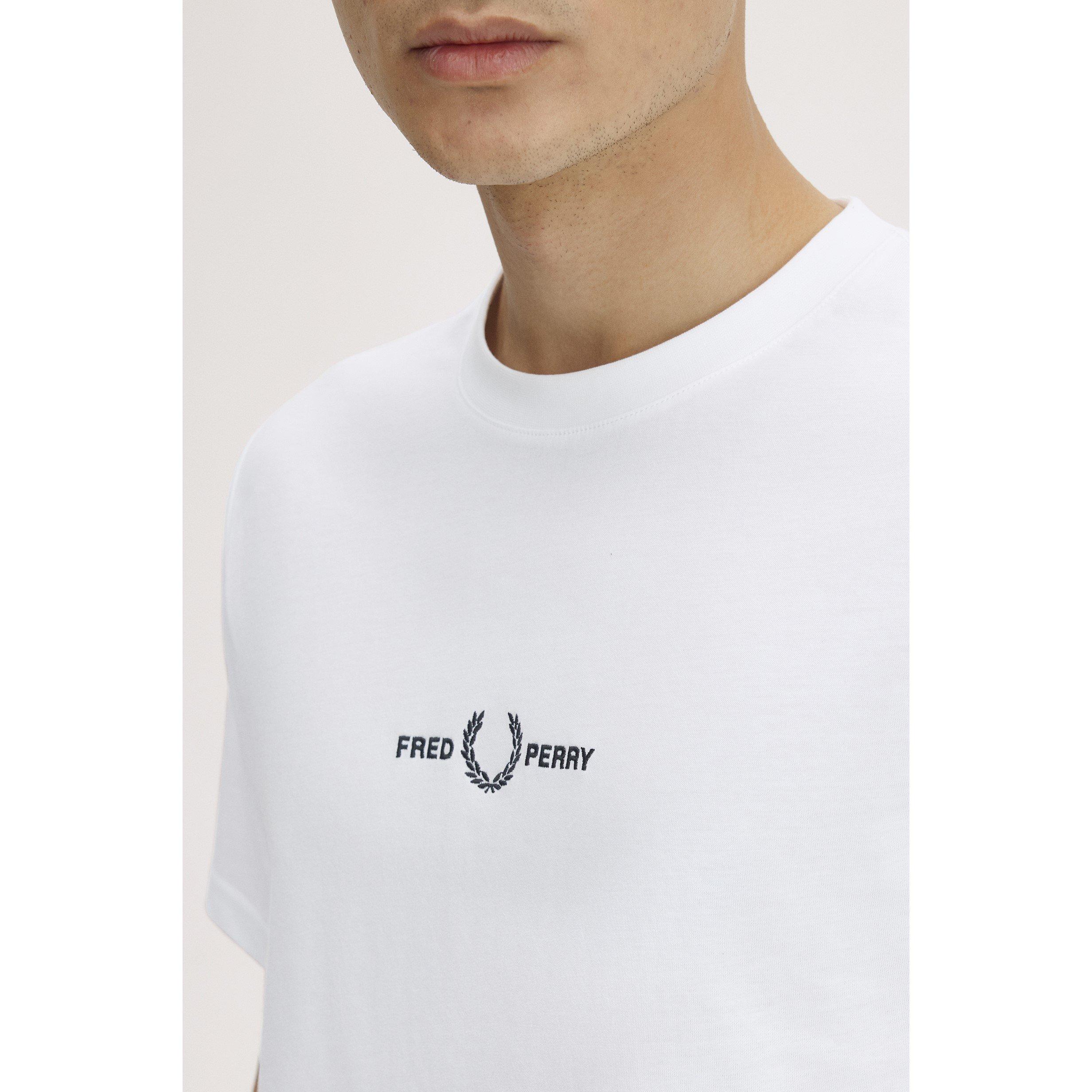 White 100 - Fred Perry - Embroidered Logo T Shirt - 5