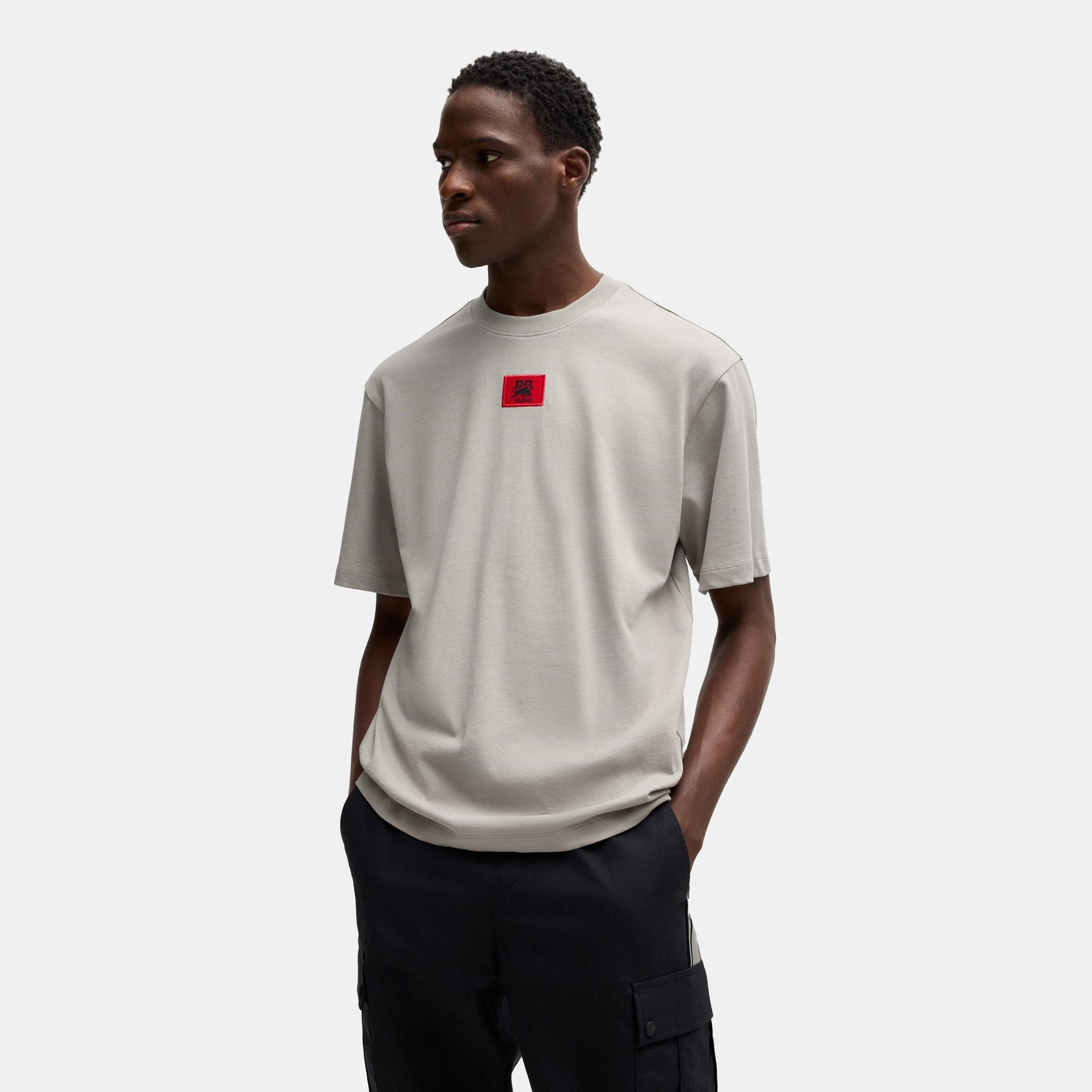 Grey 035 - Hugo - Signature Bull Motif Relaxed Fit T-Shirt - 2