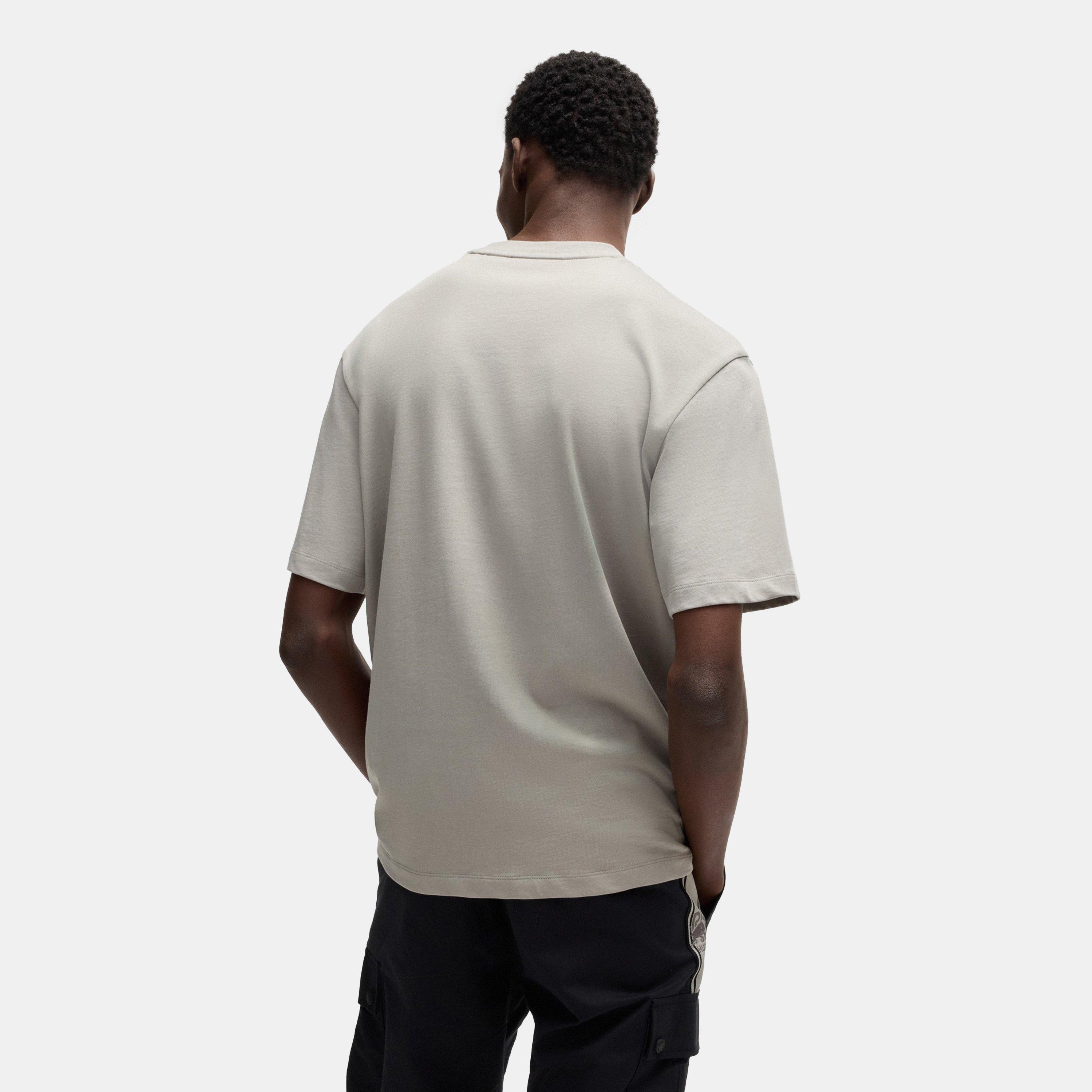 Grey 035 - Hugo - Signature Bull Motif Relaxed Fit T-Shirt - 3