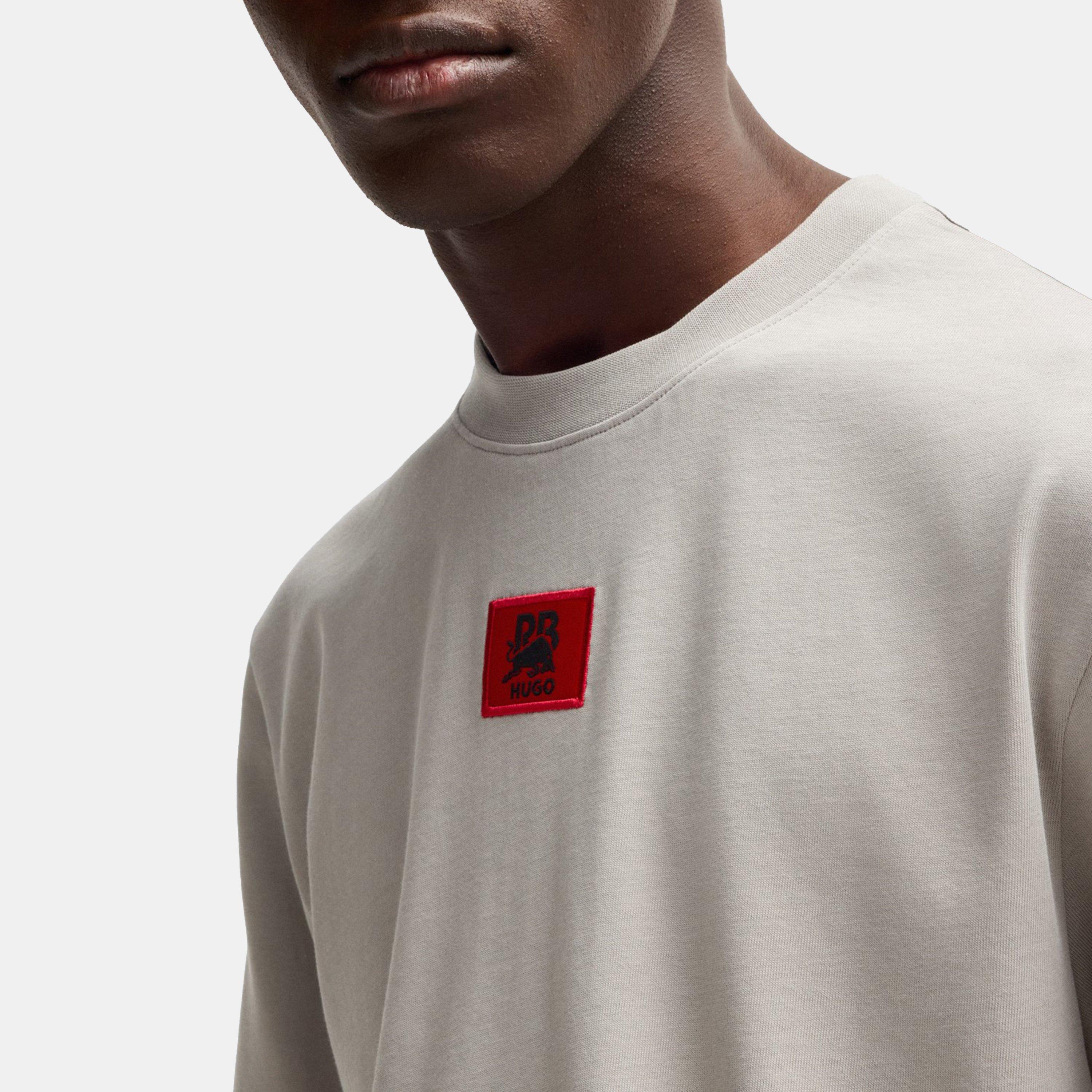 Grey 035 - Hugo - Signature Bull Motif Relaxed Fit T-Shirt - 4