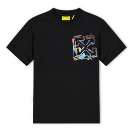 Off White Watercolour Arrow Print T Shirt Juniors