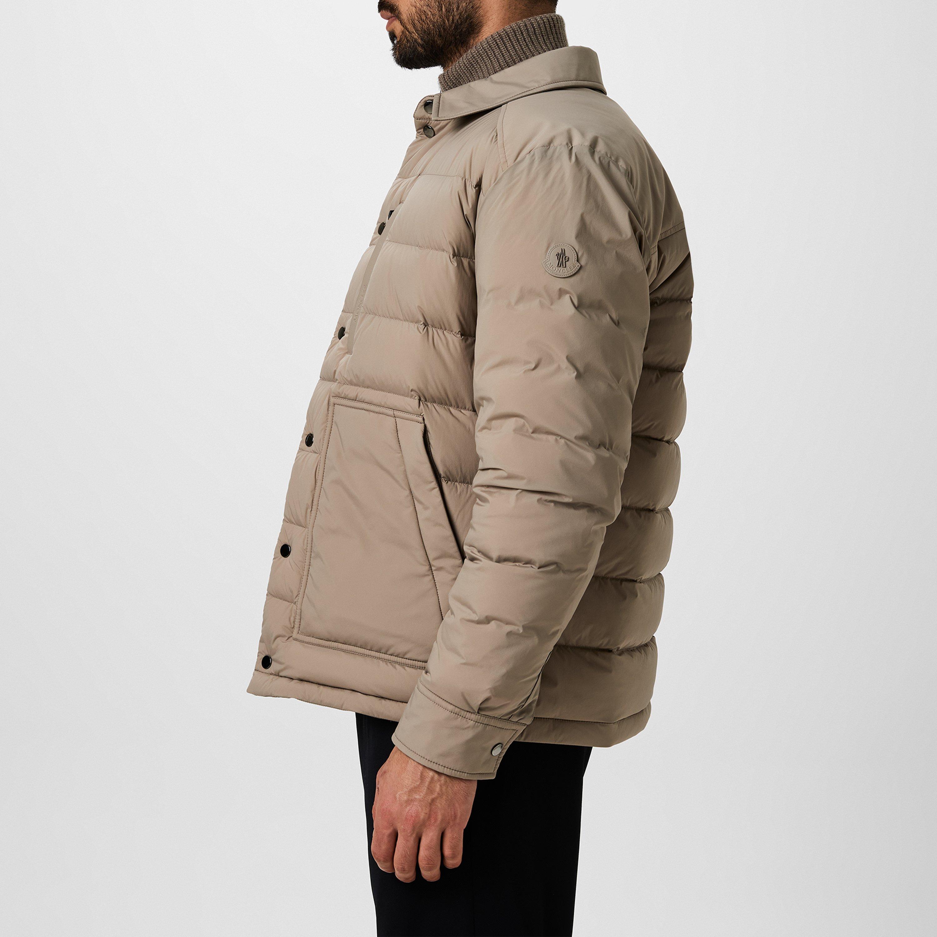 Beige 208 - Moncler - Men's  Padded Long Sleeve Goose Down Zip Overshirt - 2