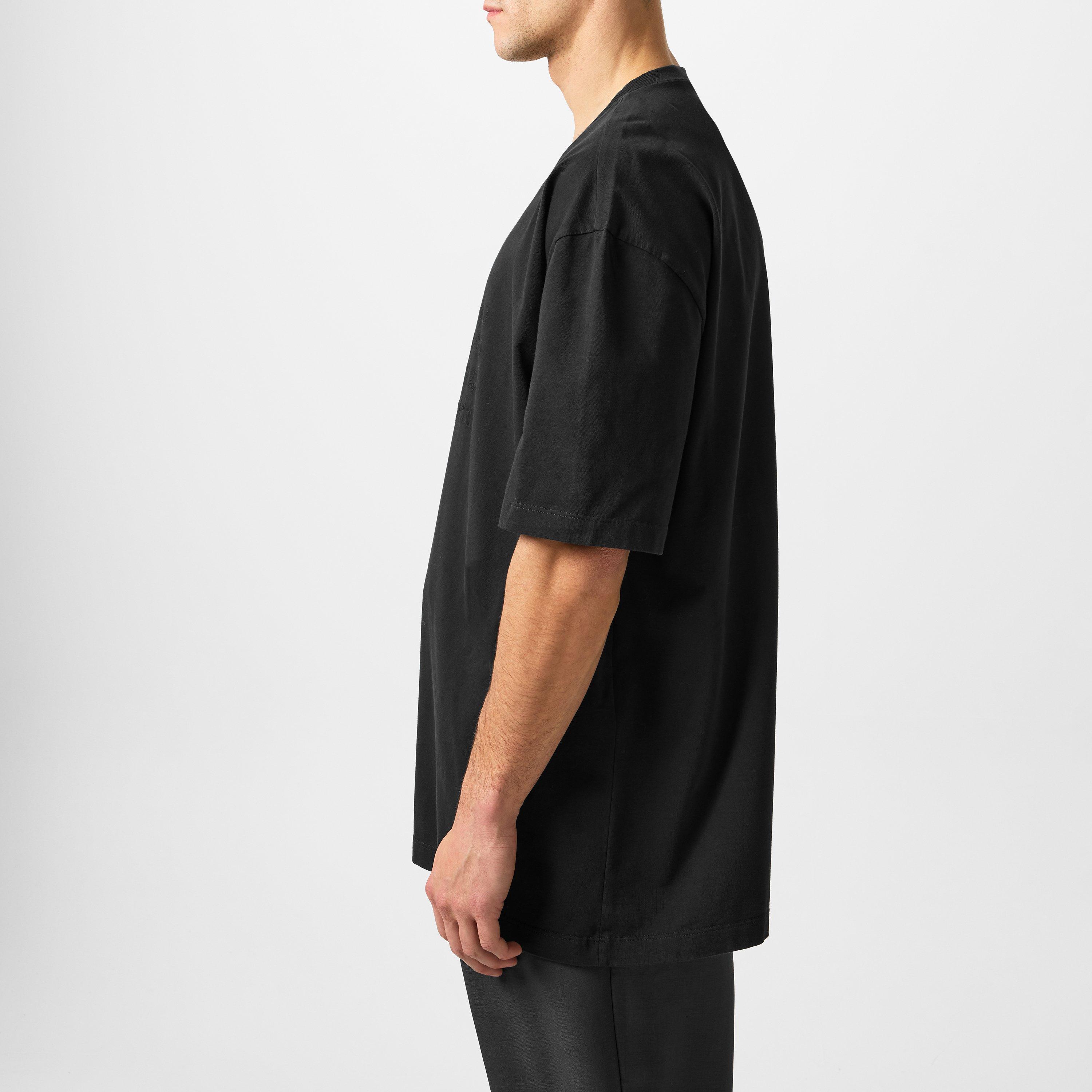 Wash black - Maison Margiela - Men's Washed Logo Oversized Fit Oversized T-Shirt - 2
