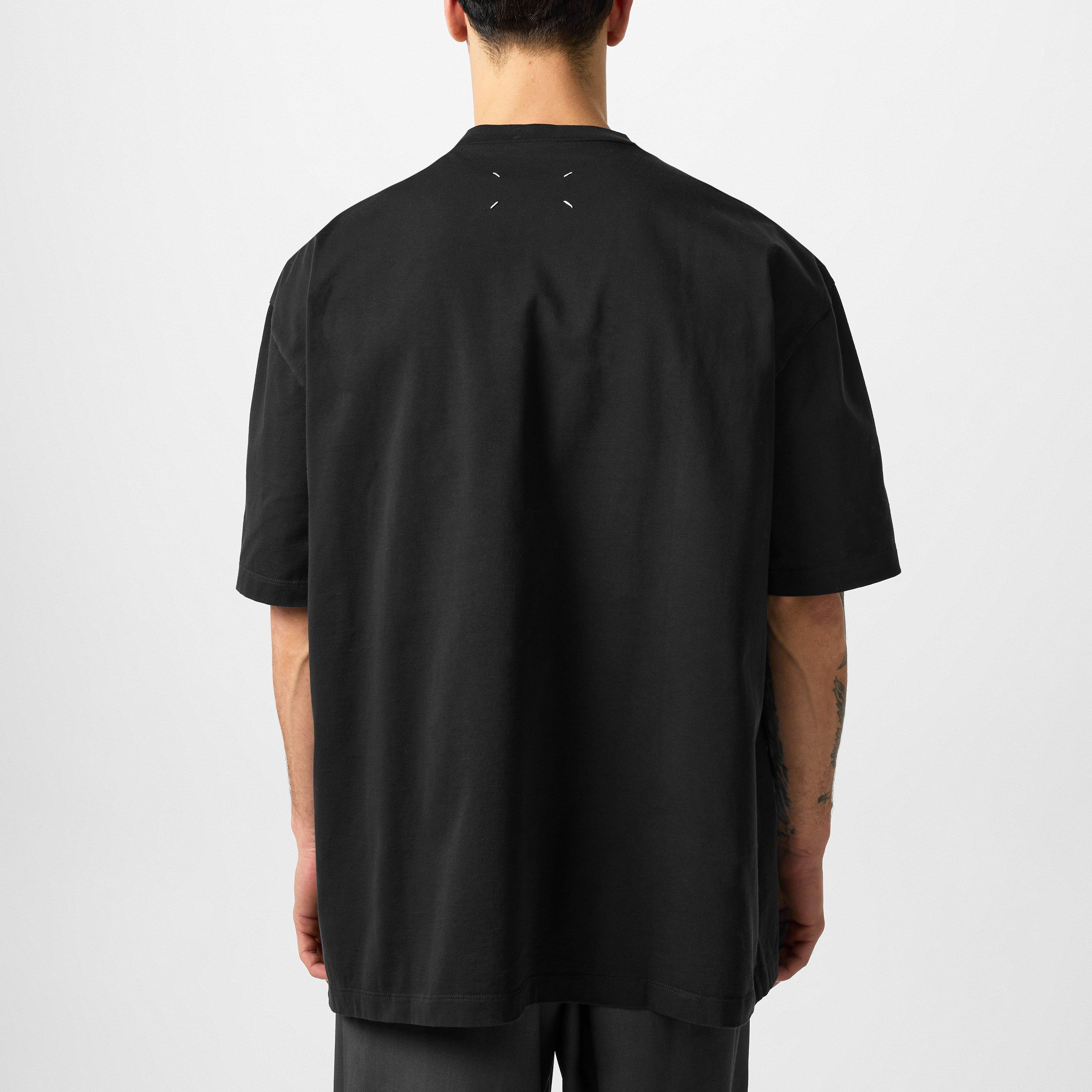Wash black - Maison Margiela - Men's Washed Logo Oversized Fit Oversized T-Shirt - 3