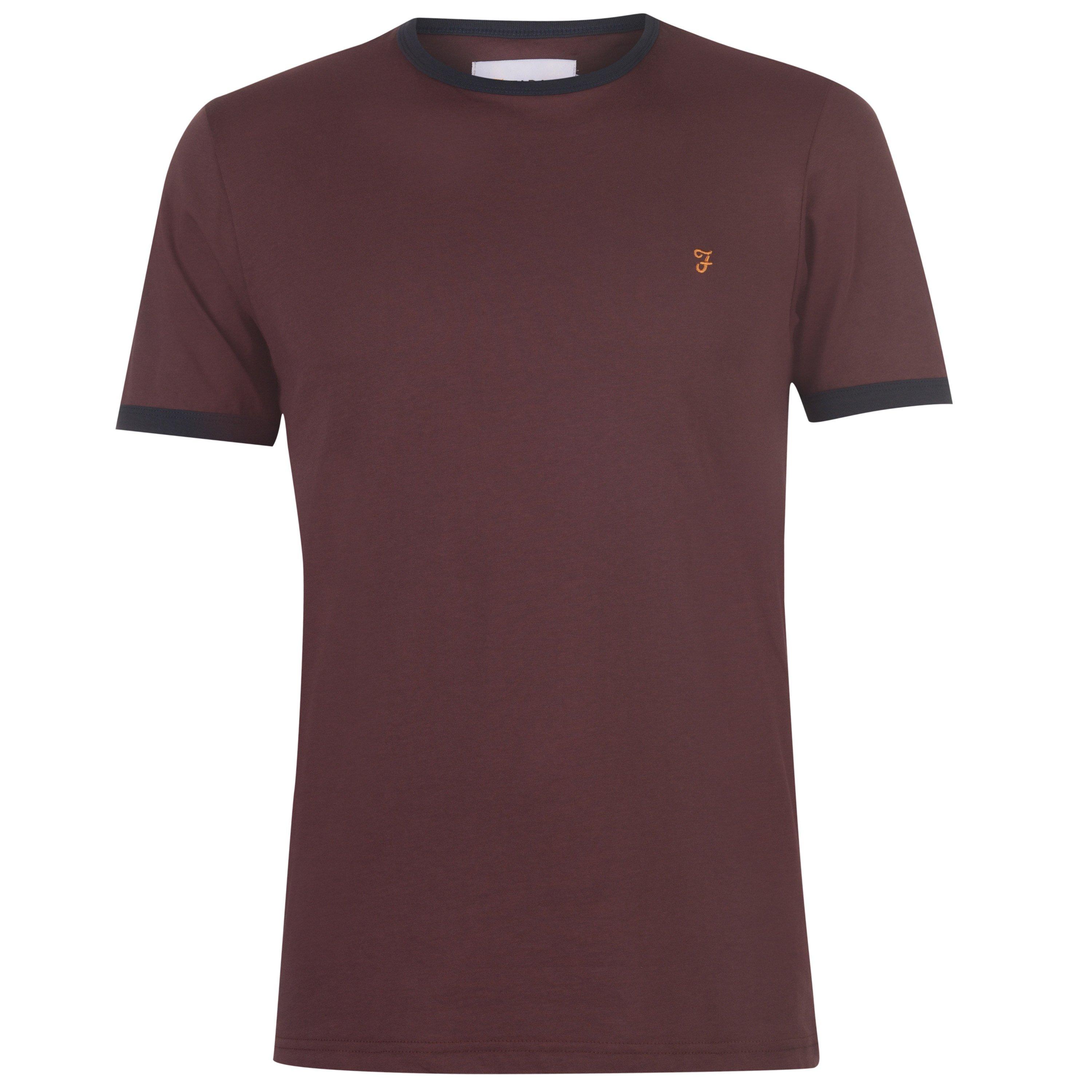 Farah Men's Groves Ringer T Shirt - Red 626 Farah Red 626 - Medium