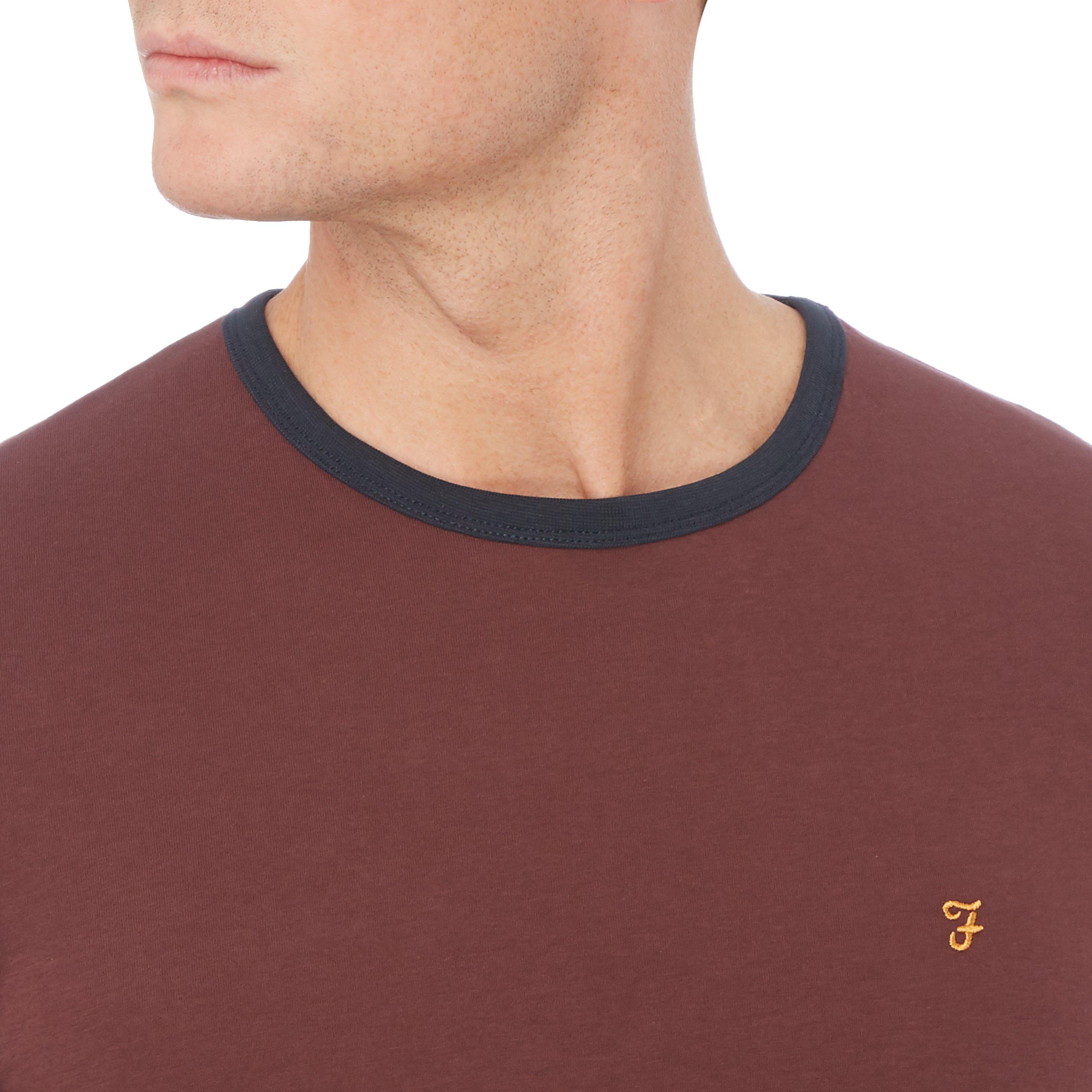 Farah Red 626 - Farah - Groves Ringer T Shirt - 3
