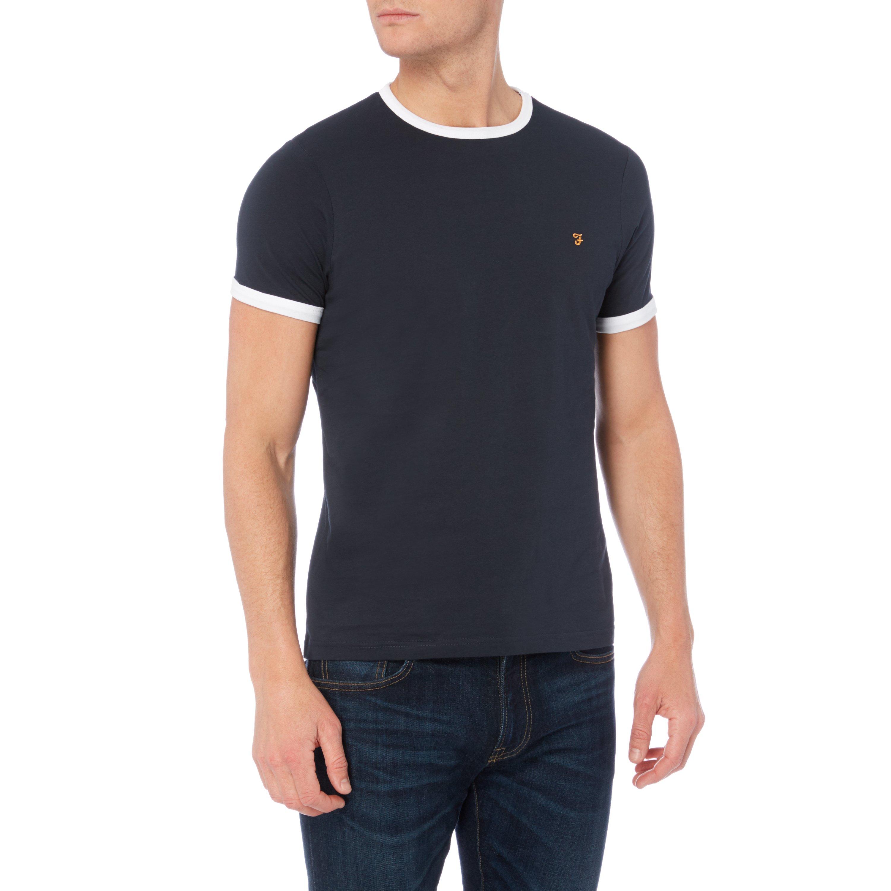 Navy 412 - Farah - Groves Ringer T Shirt - 2