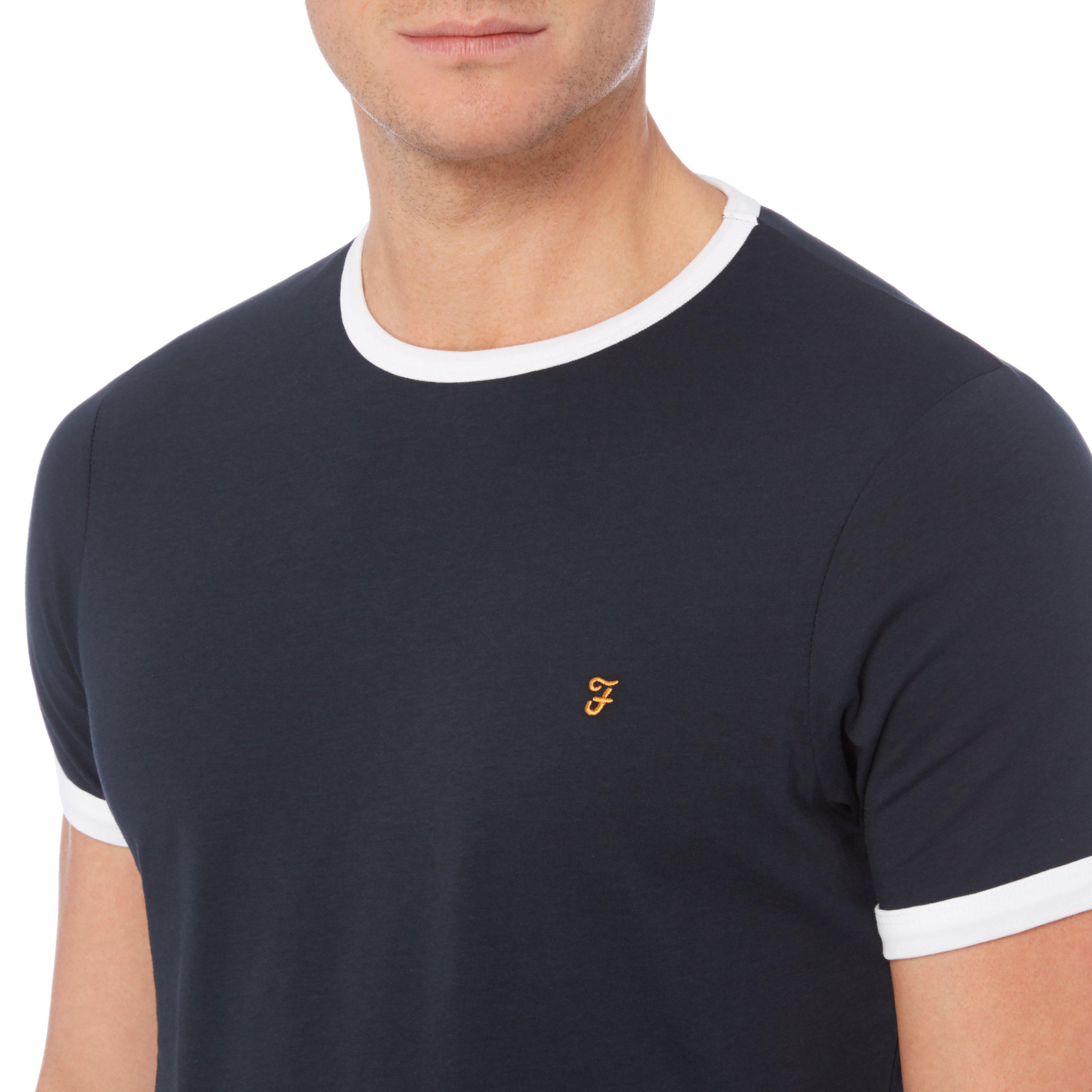 Navy 412 - Farah - Groves Ringer T Shirt - 3