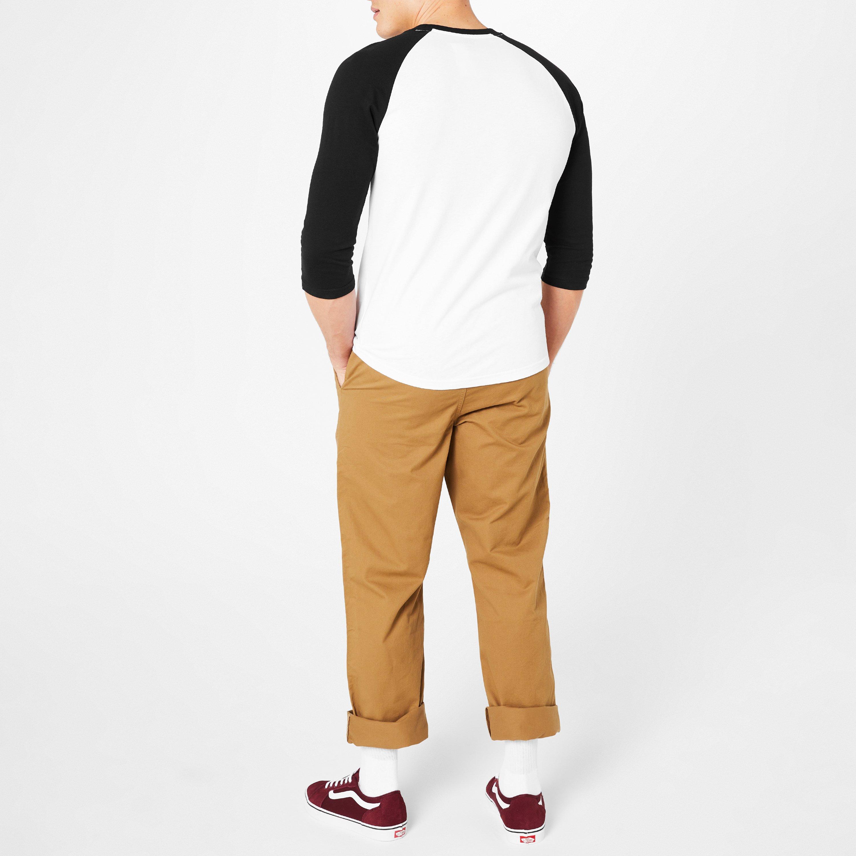 Bijelo-Crno - Vans - Vans Raglan Long Sleeve T-Shirt Mens - 4