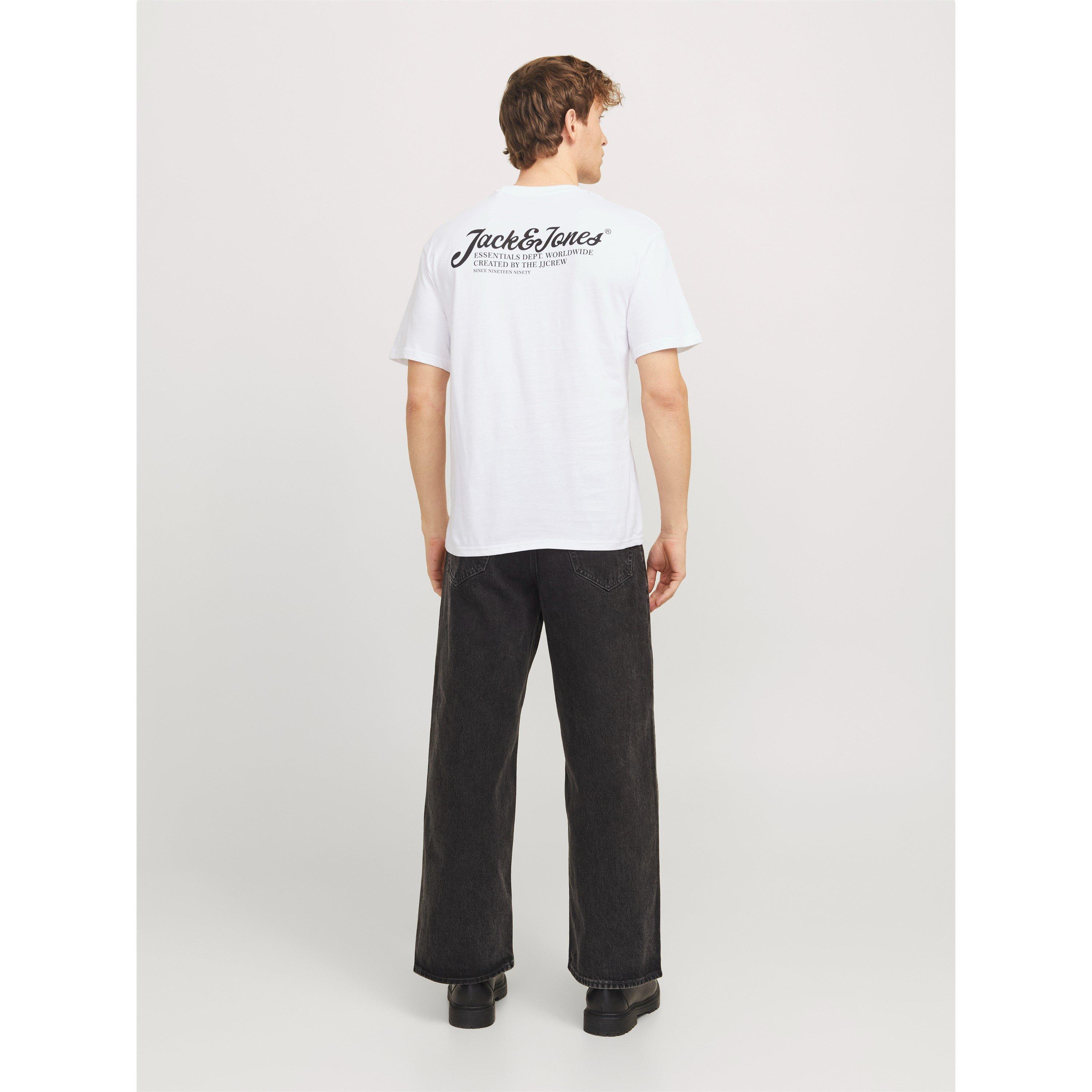 White - Jack and Jones - JJ Short Sleeve Logo Regular Fit T-Shirt - 4