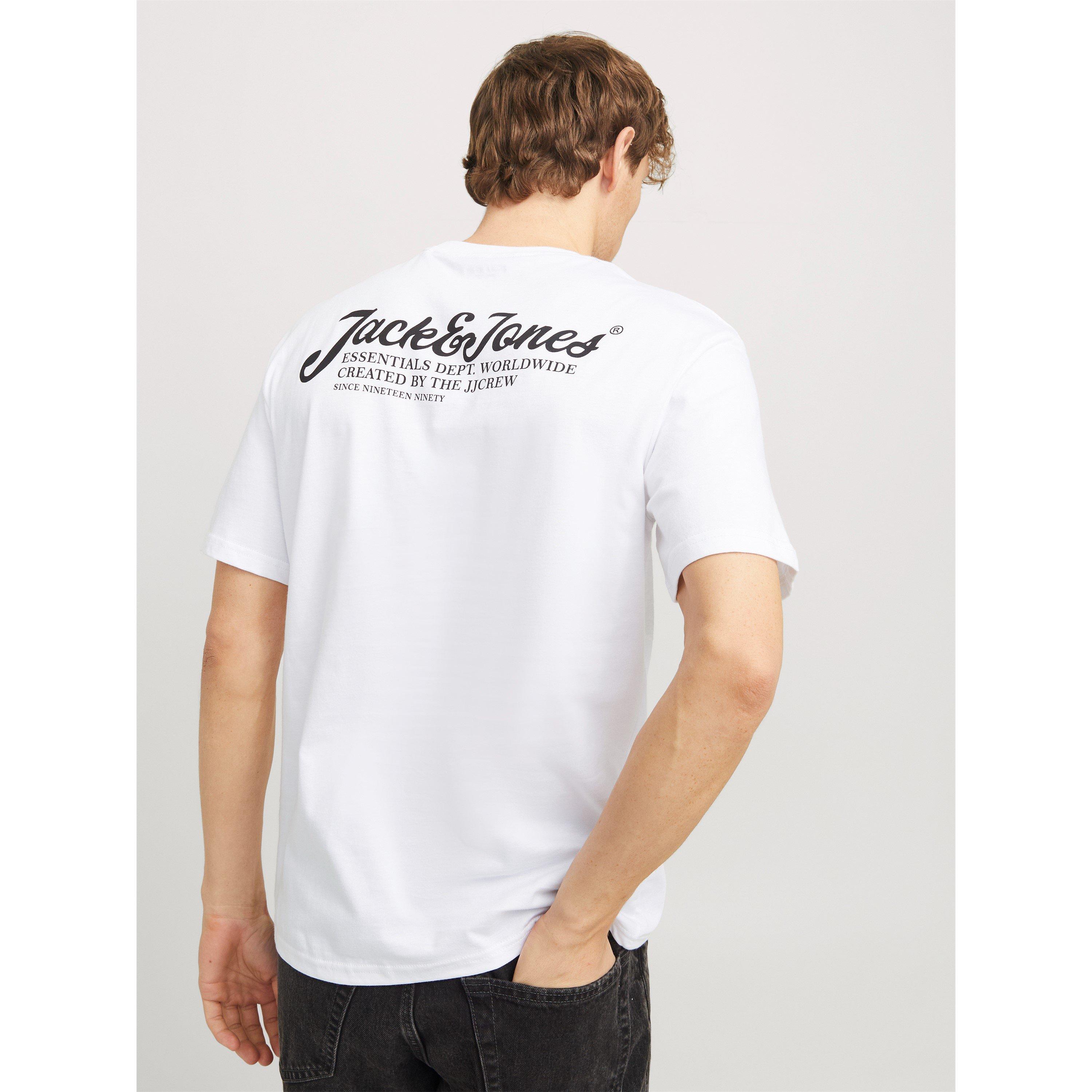 White - Jack and Jones - JJ Short Sleeve Logo Regular Fit T-Shirt - 5
