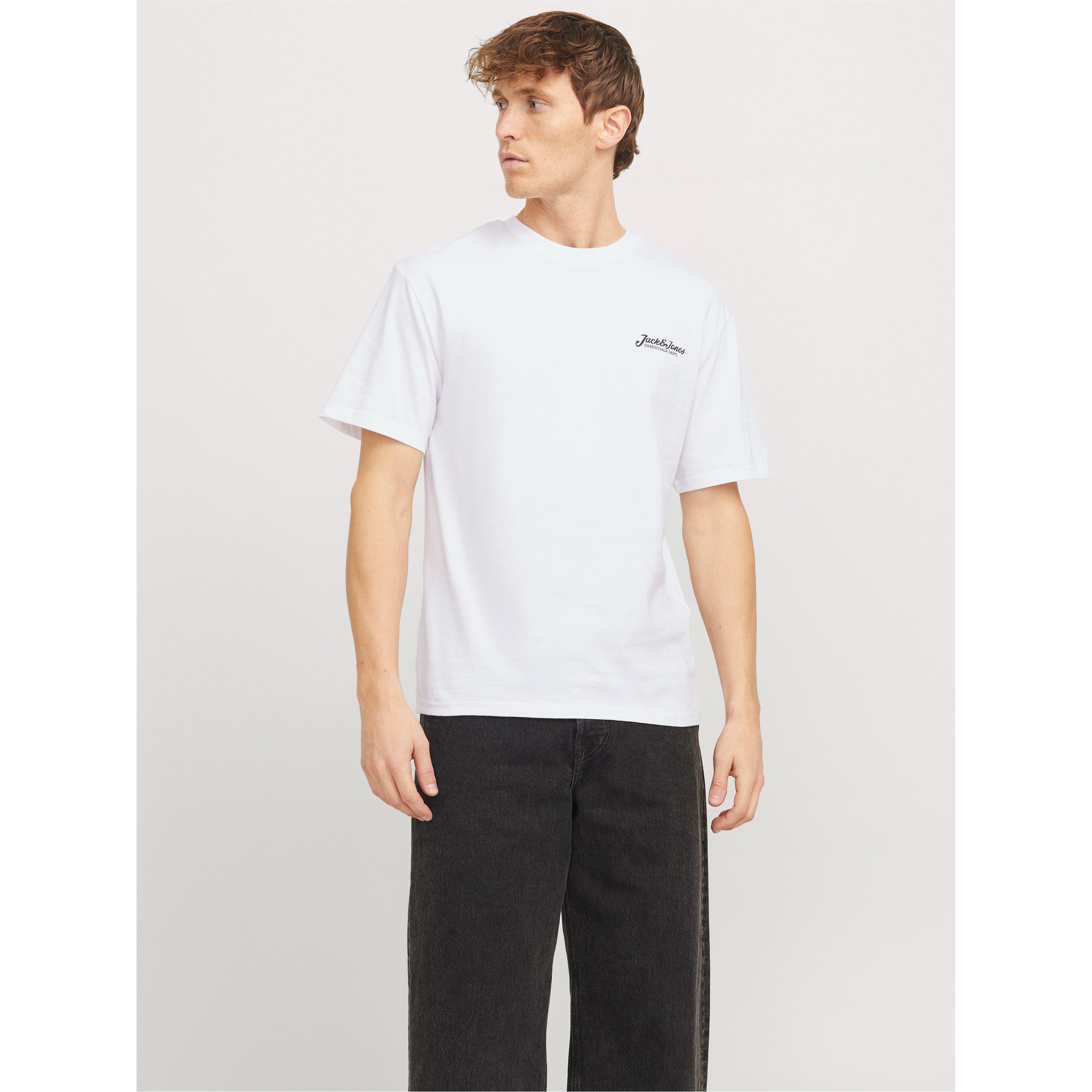 White - Jack and Jones - JJ Short Sleeve Logo Regular Fit T-Shirt - 6