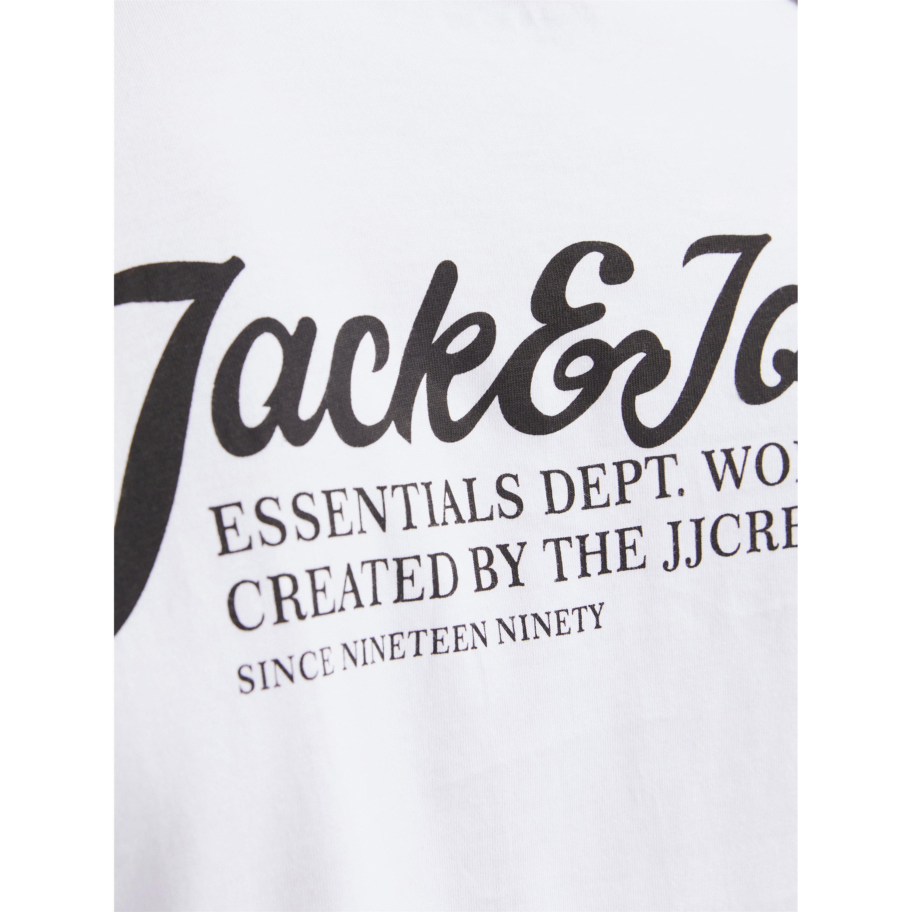 White - Jack and Jones - JJ Short Sleeve Logo Regular Fit T-Shirt - 7