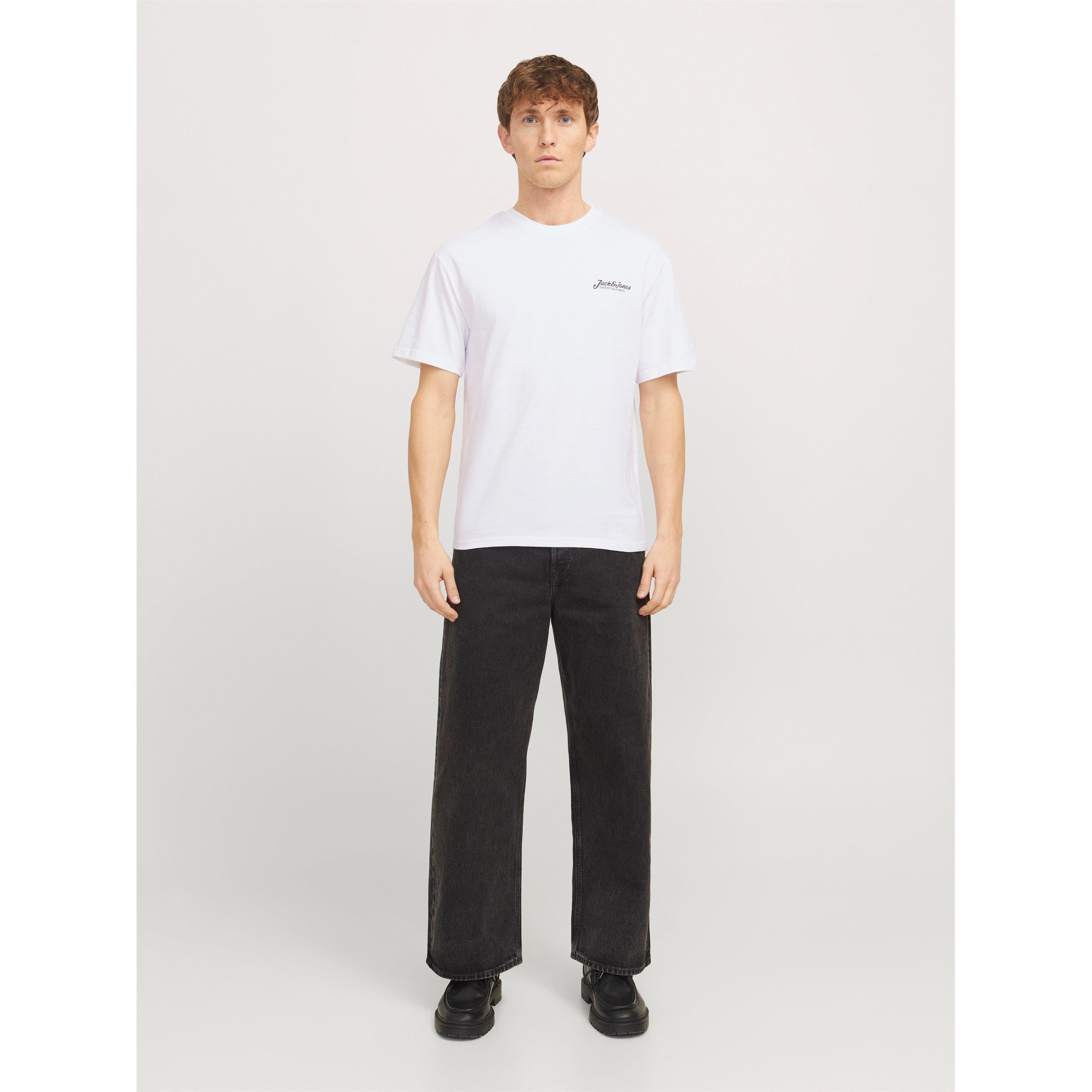 White - Jack and Jones - JJ Short Sleeve Logo Regular Fit T-Shirt - 8