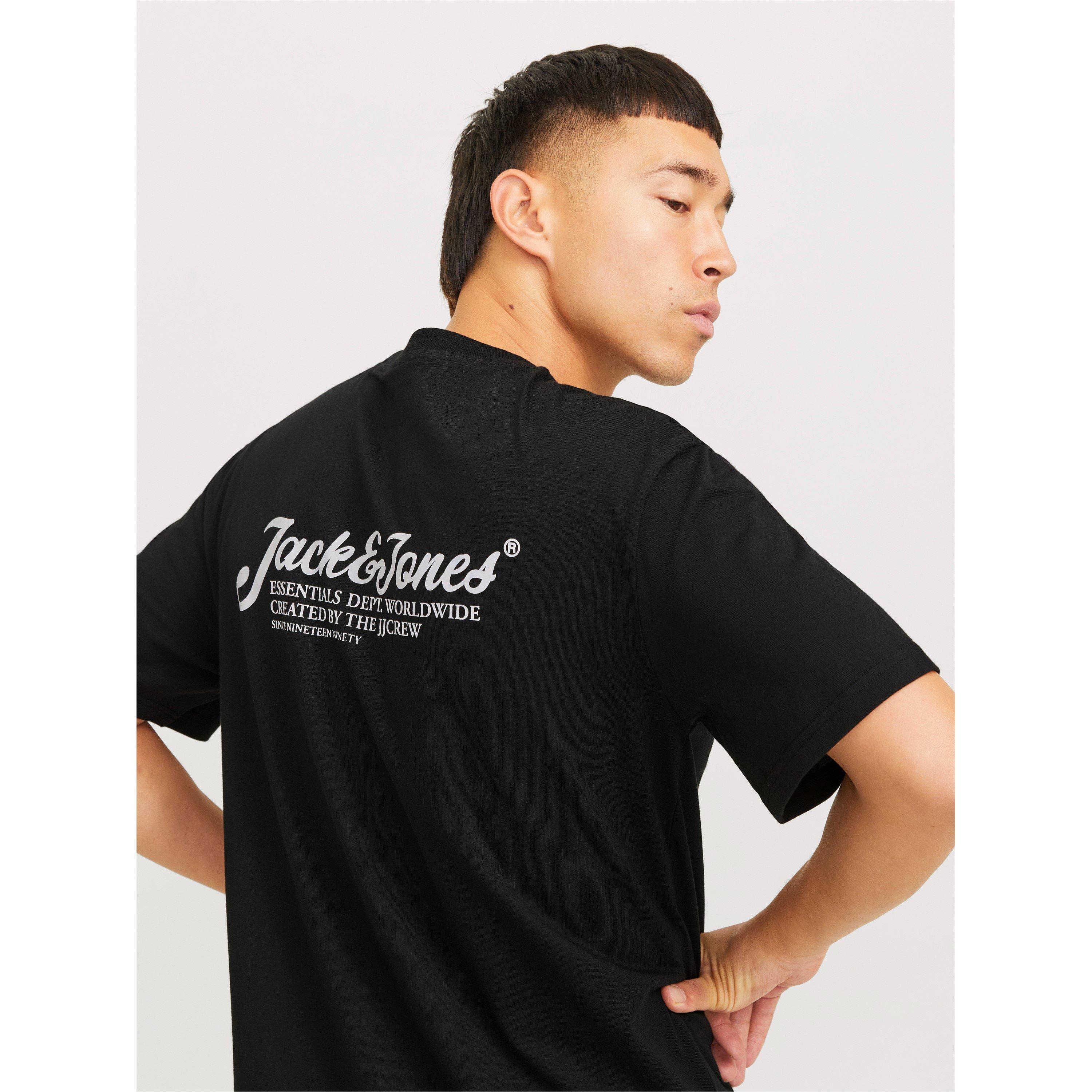 Black - Jack and Jones - Men's JJ Short Sleeve Logo Regular Fit T-Shirt - 4