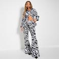 ISAWITFIRST Animal Print Side Split Trousers Co-Ord