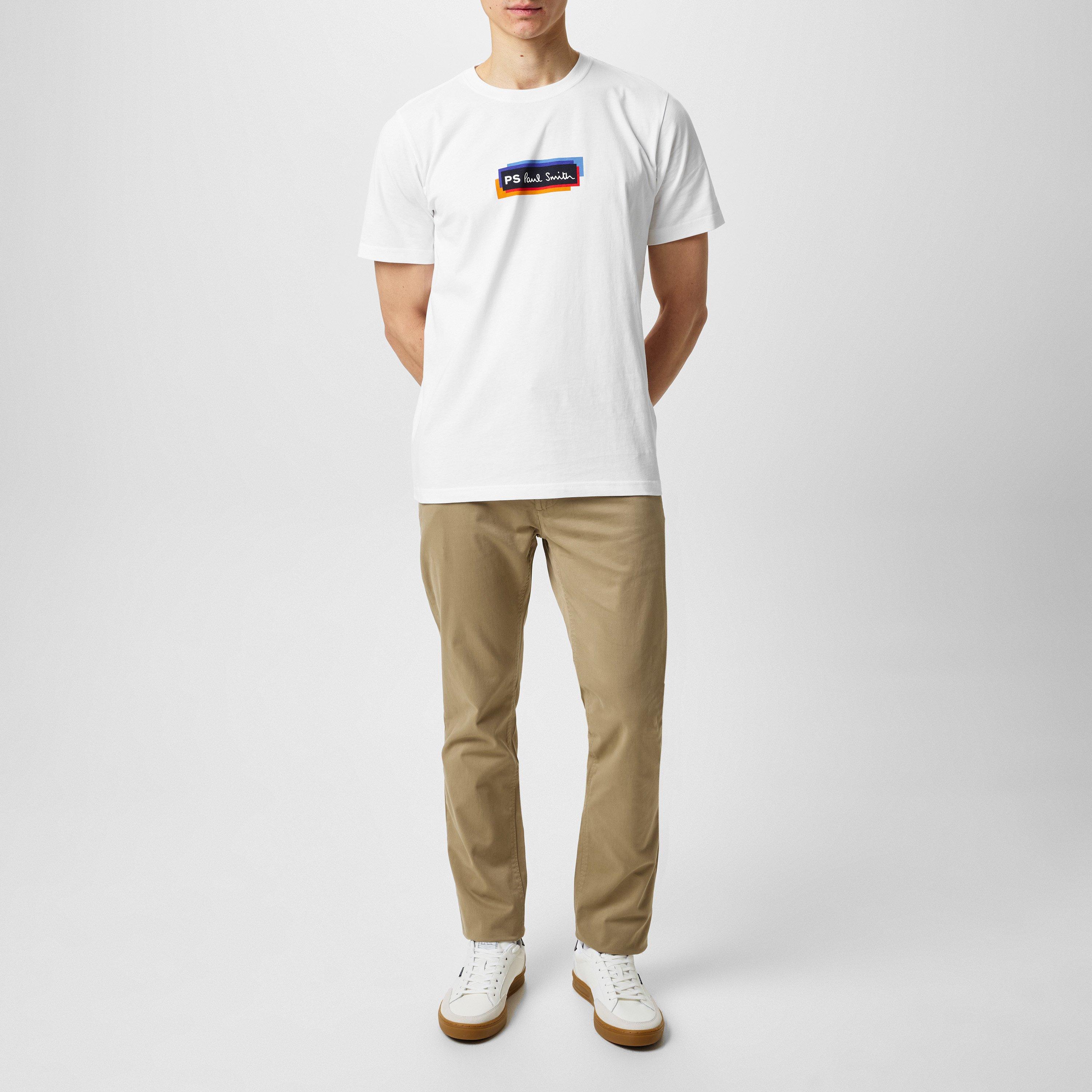 White 01 - PS Paul Smith - Men's Logo Regular Fit T-Shirt - 5