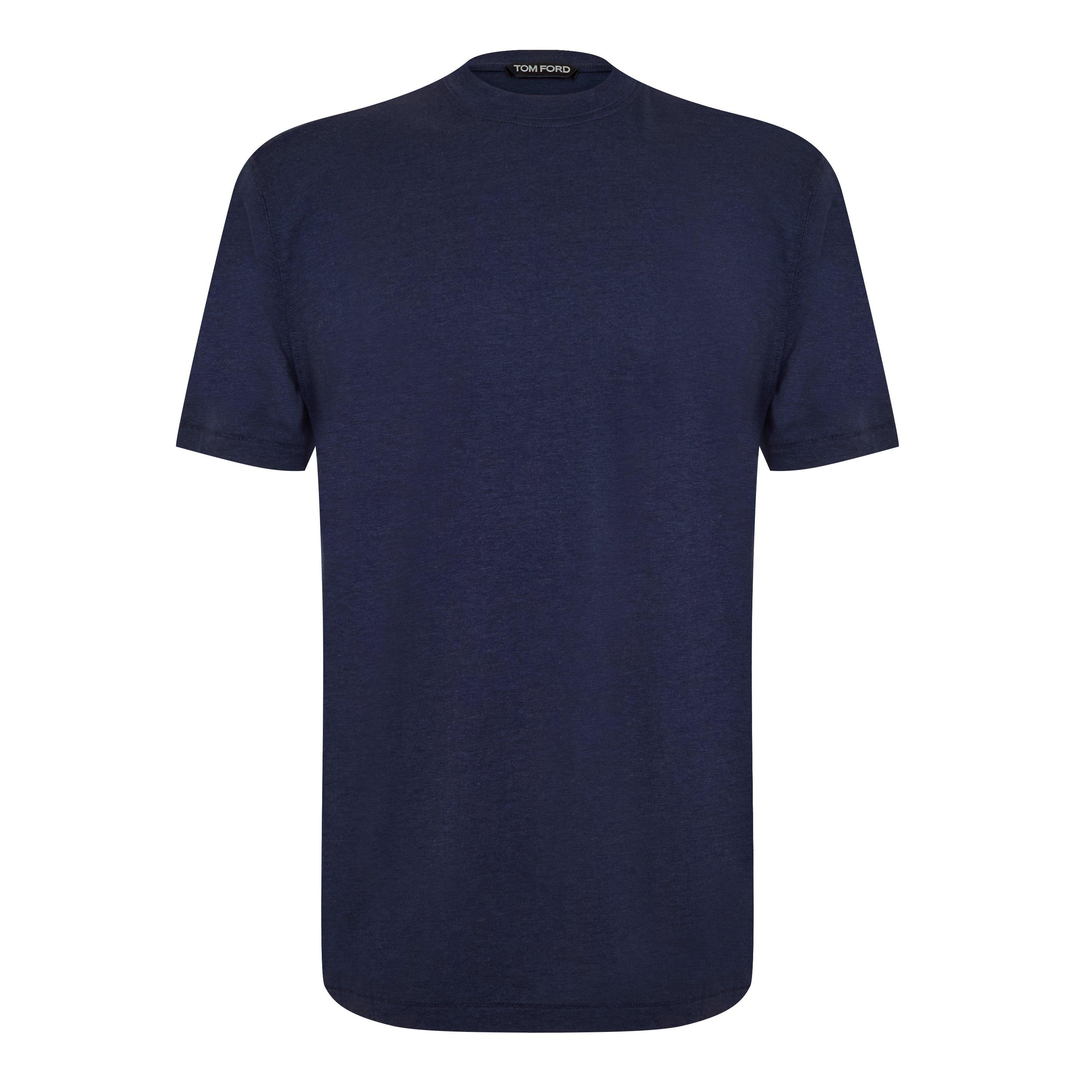 Navy HB801 - Tom Ford - Short Sleeve Logo T Shirt - 7