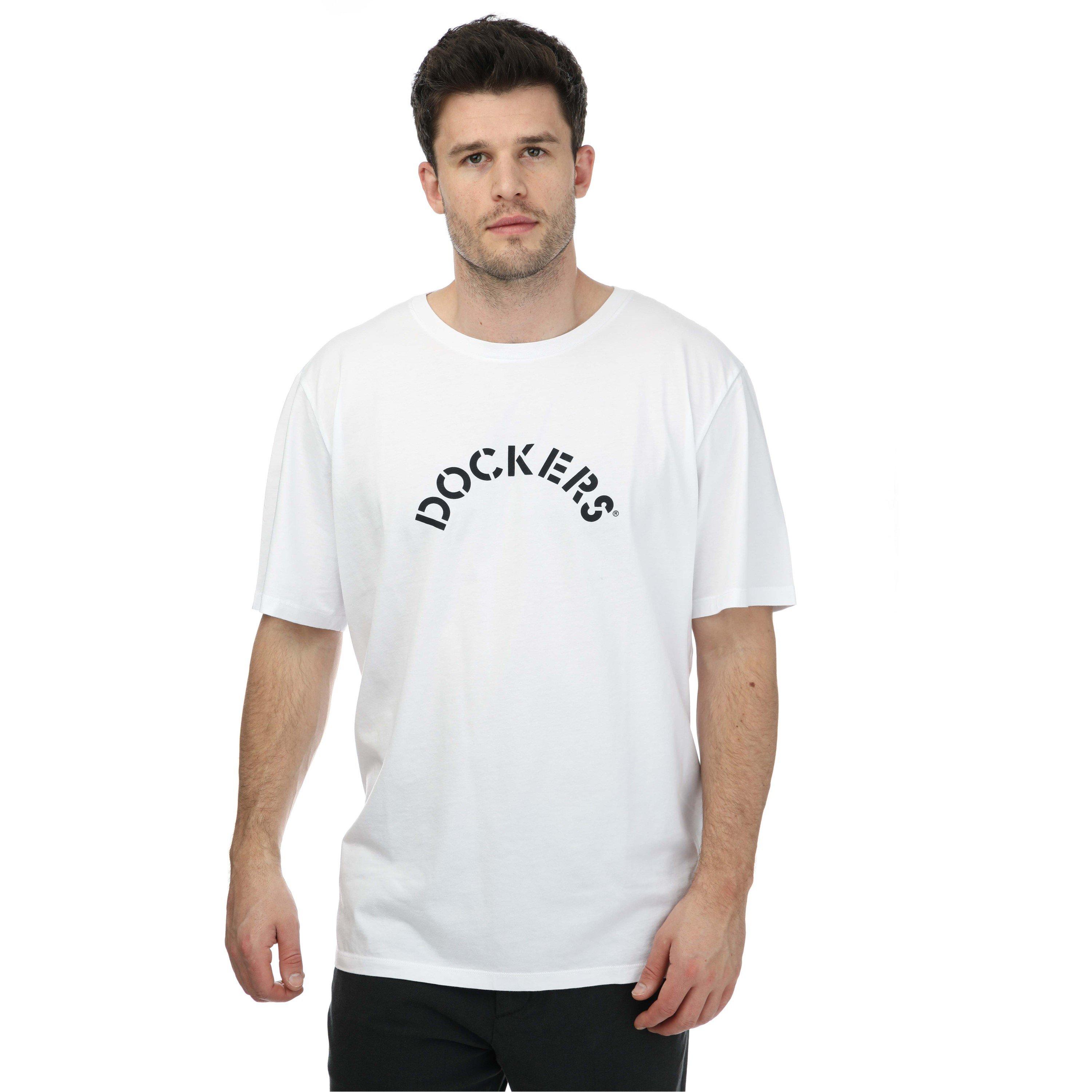 Blanc Lucent - DOCKERS - Men's Graphic Logo Regular Fit T-Shirt - 1