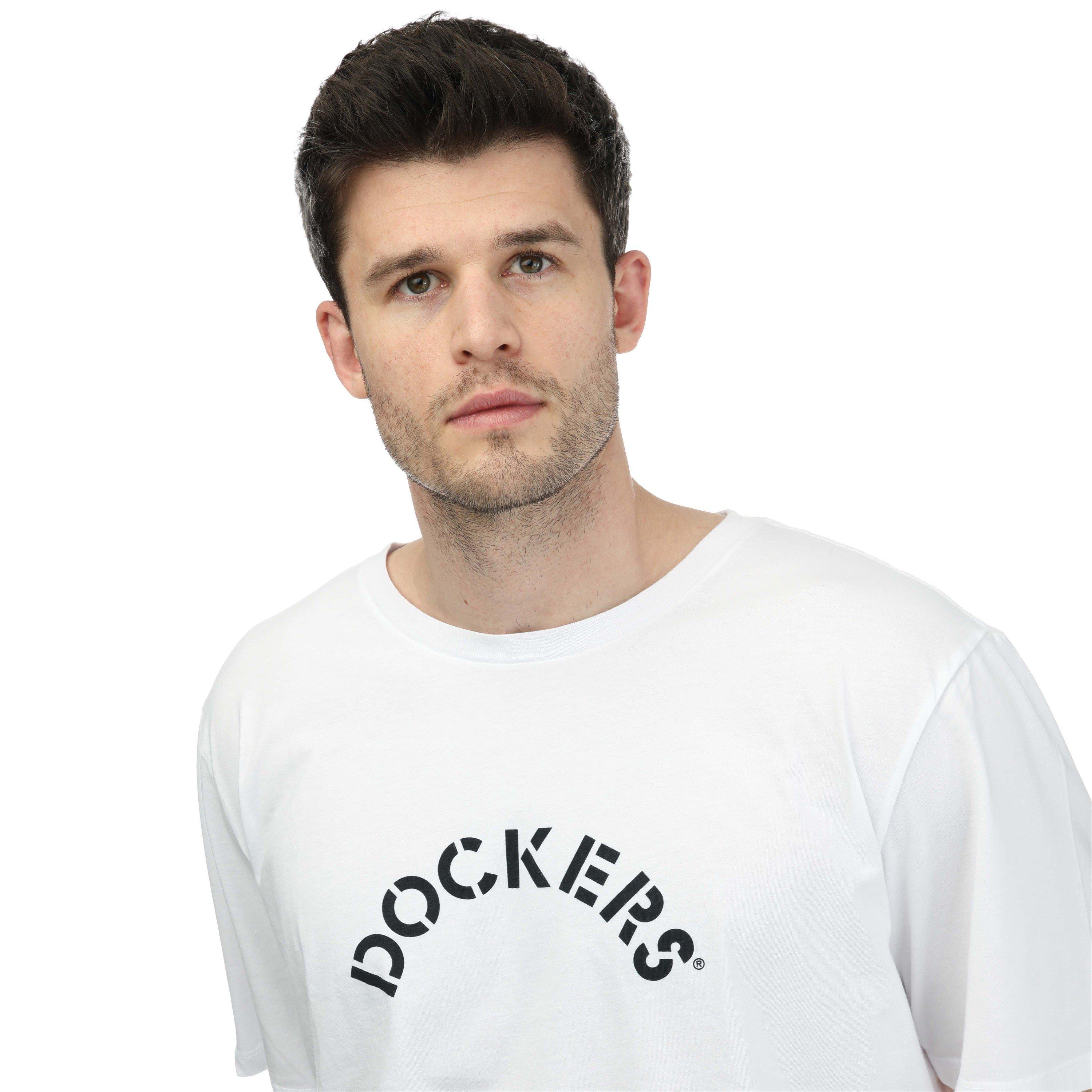 Blanc Lucent - DOCKERS - Men's Graphic Logo Regular Fit T-Shirt - 4
