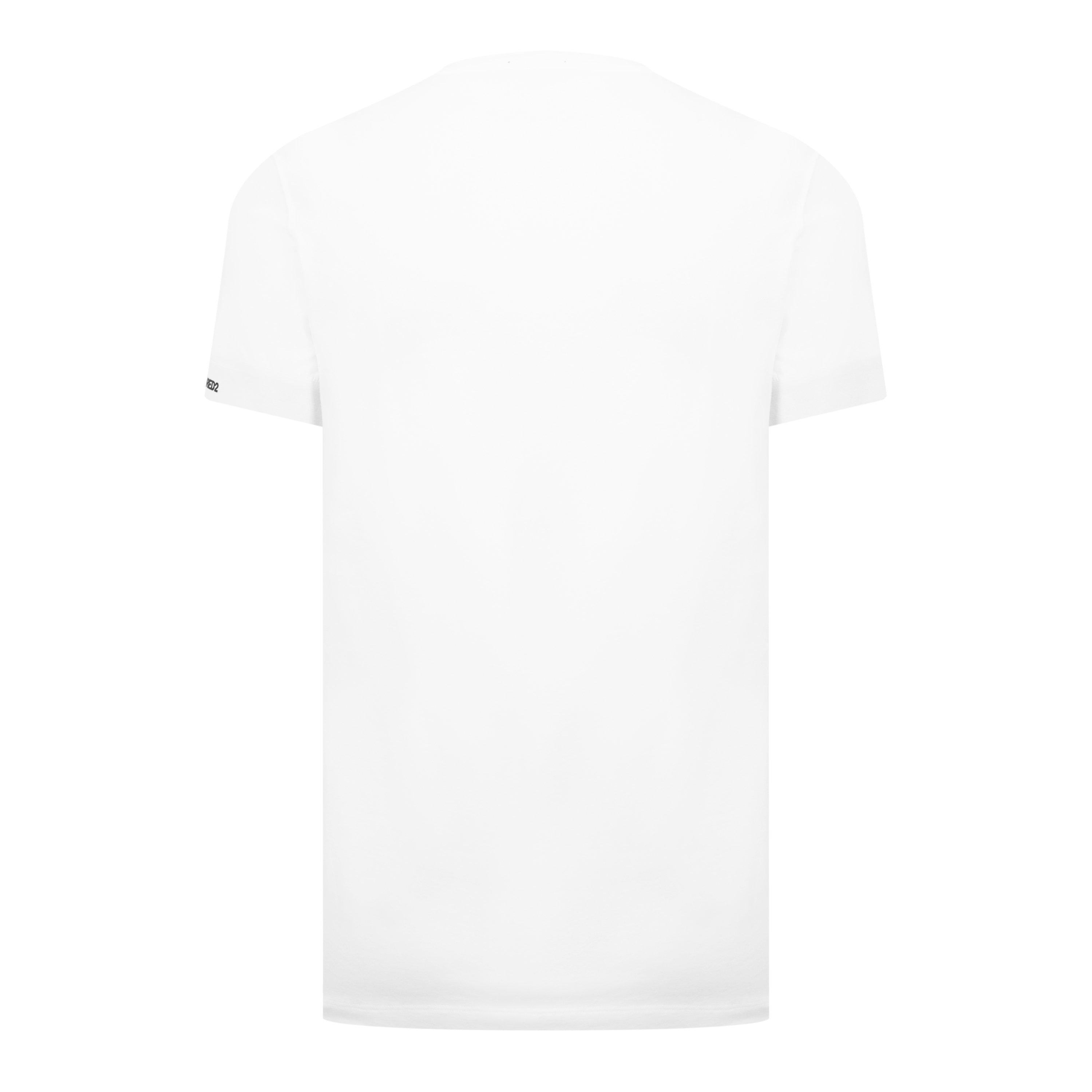 White - DSquared2 - Basic Band T-Shirt - 2