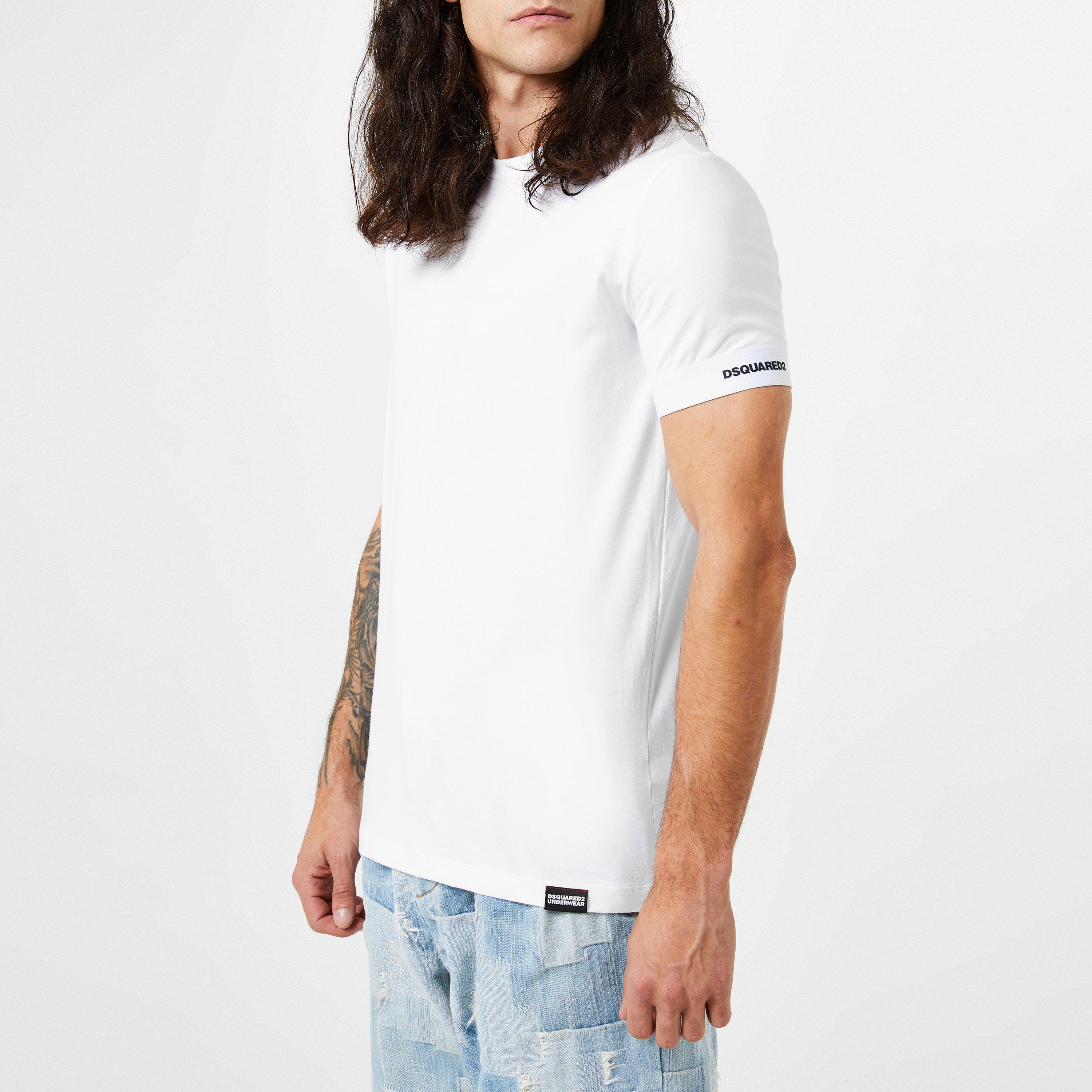 White - DSquared2 - Basic Band T-Shirt - 3