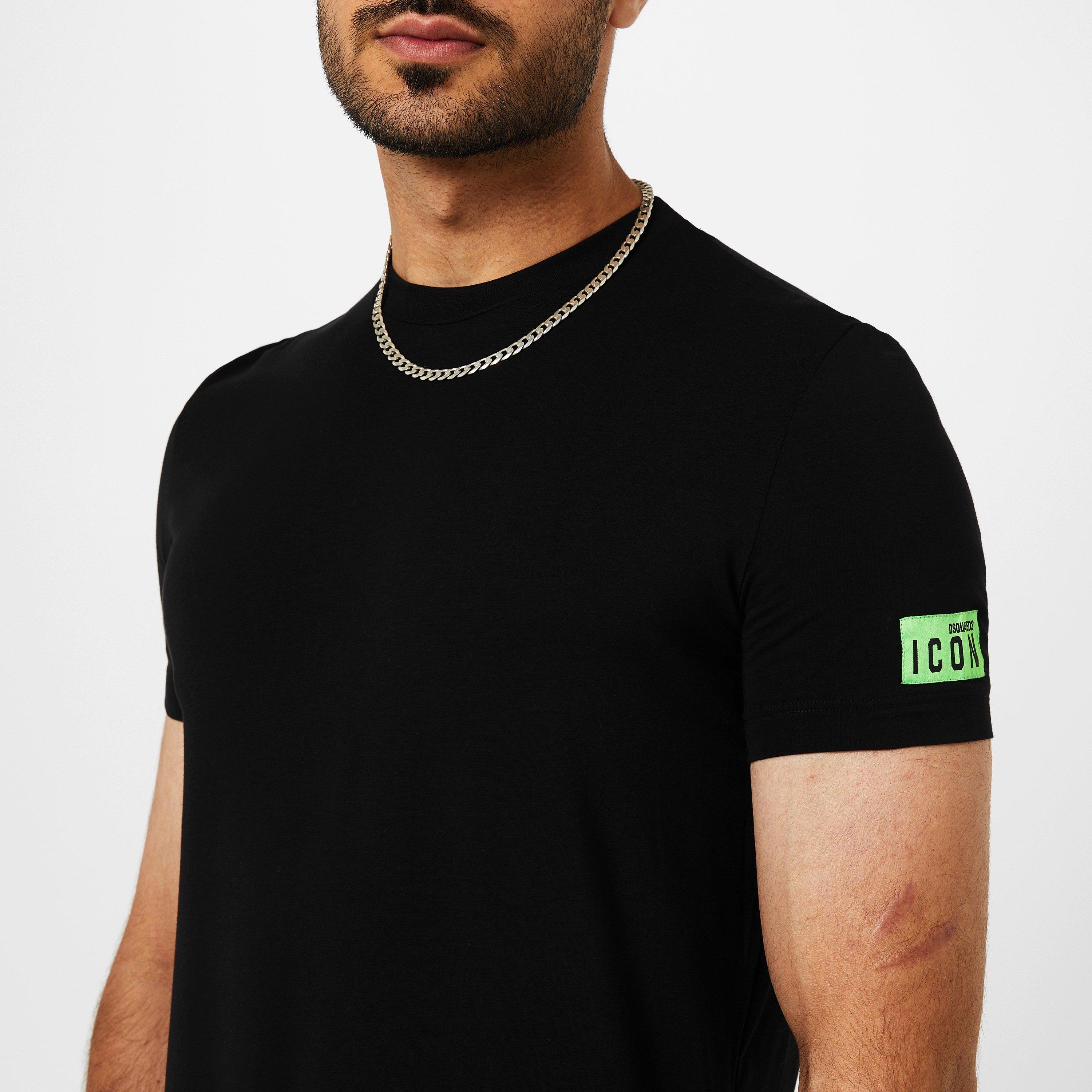 Black/Green 004 - DSquared2 - Men's Icon Collar Regular Fit T-Shirt - 5