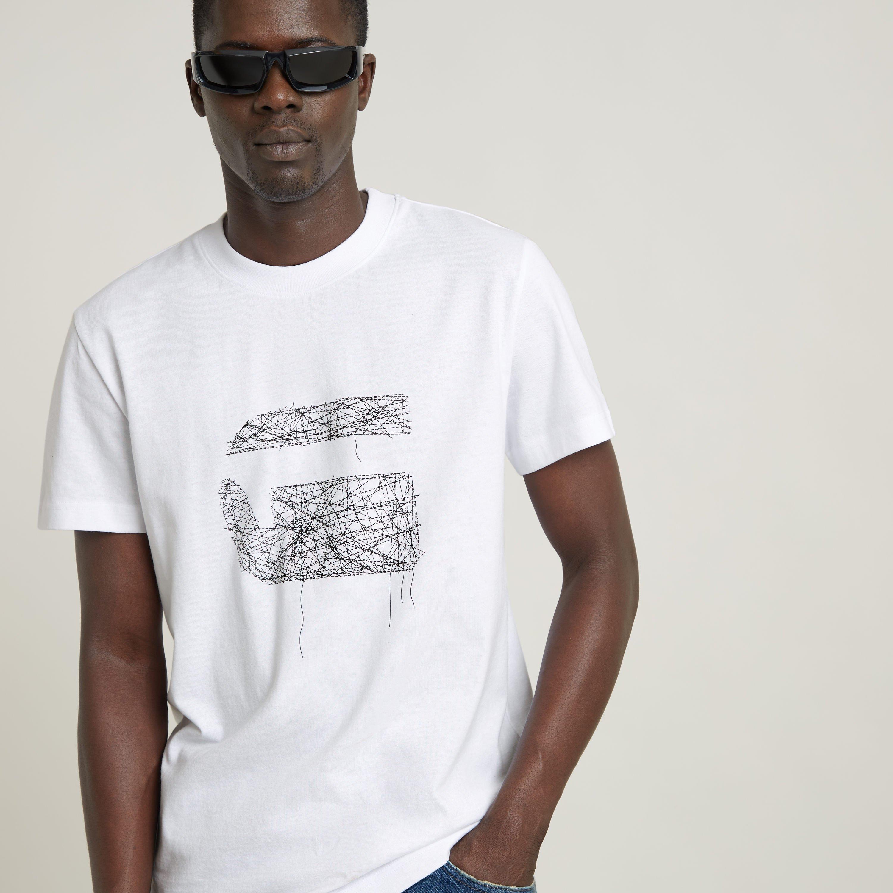 White - G Star - Men's Stitch Burger Regular Fit T-Shirt - 4