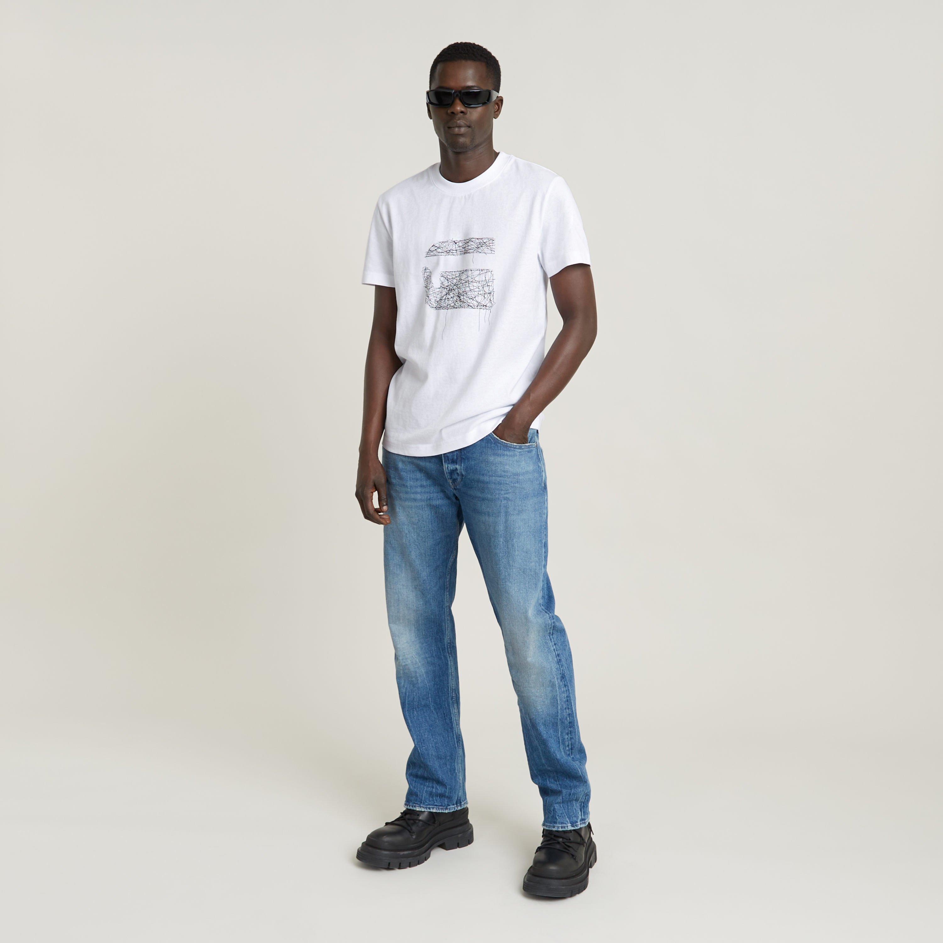 White - G Star - Men's Stitch Burger Regular Fit T-Shirt - 6