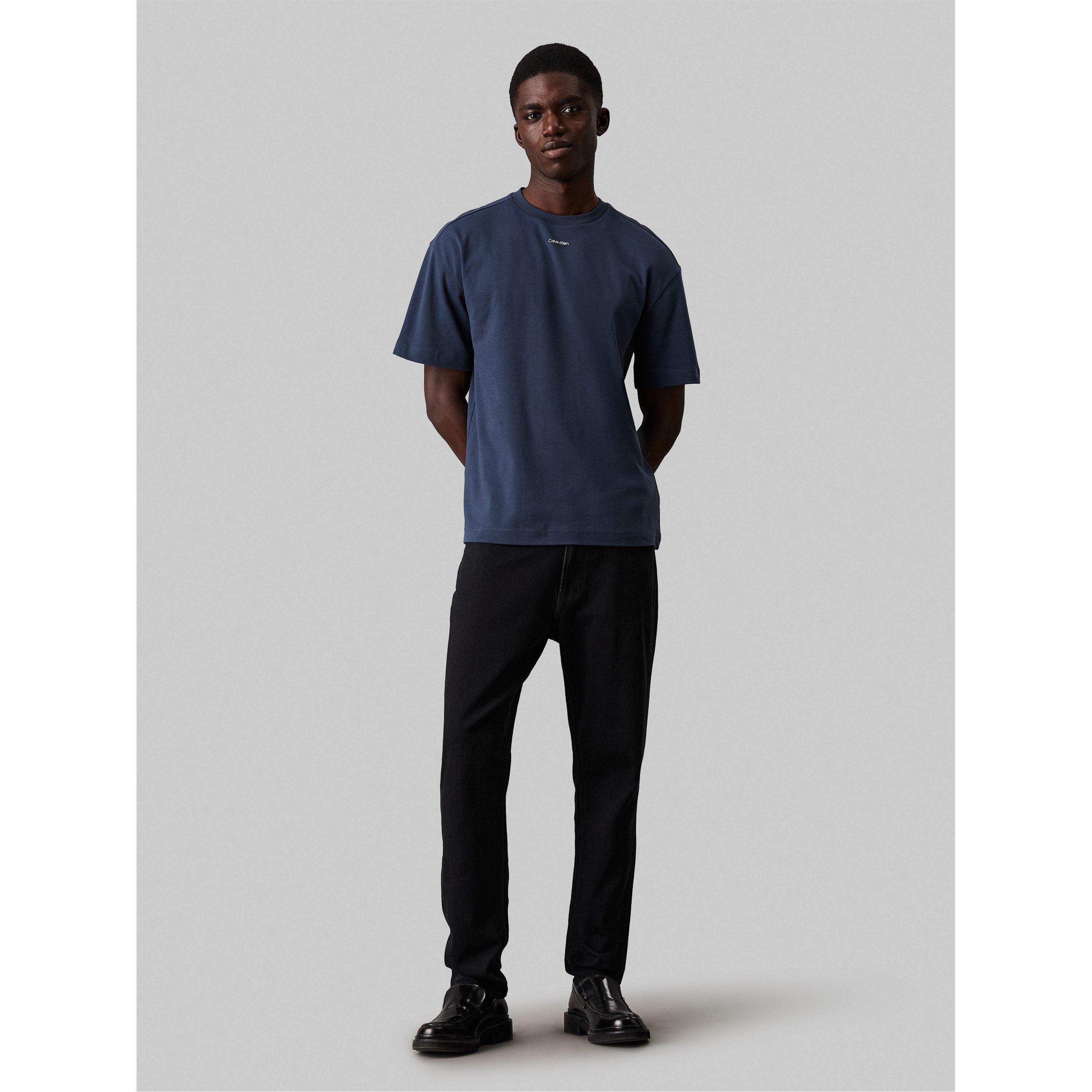 Ink - Calvin Klein - Men's Nano Logo Interlock Regular Fit T-Shirt - 3