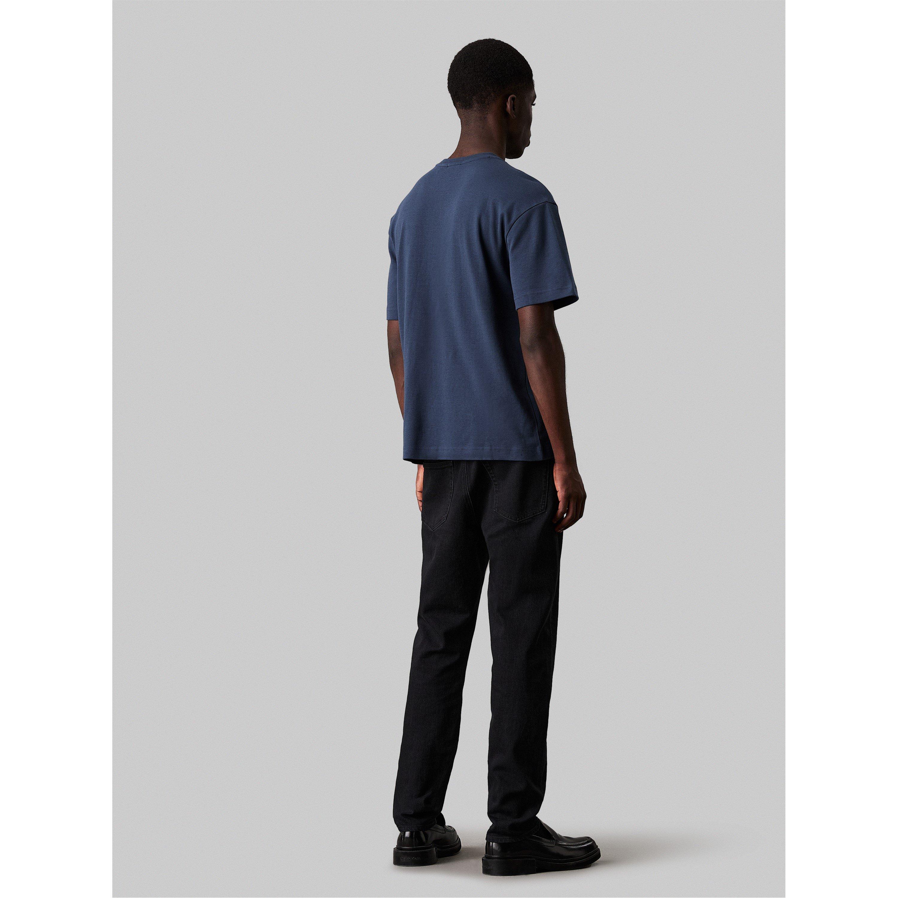 Ink - Calvin Klein - Men's Nano Logo Interlock Regular Fit T-Shirt - 4