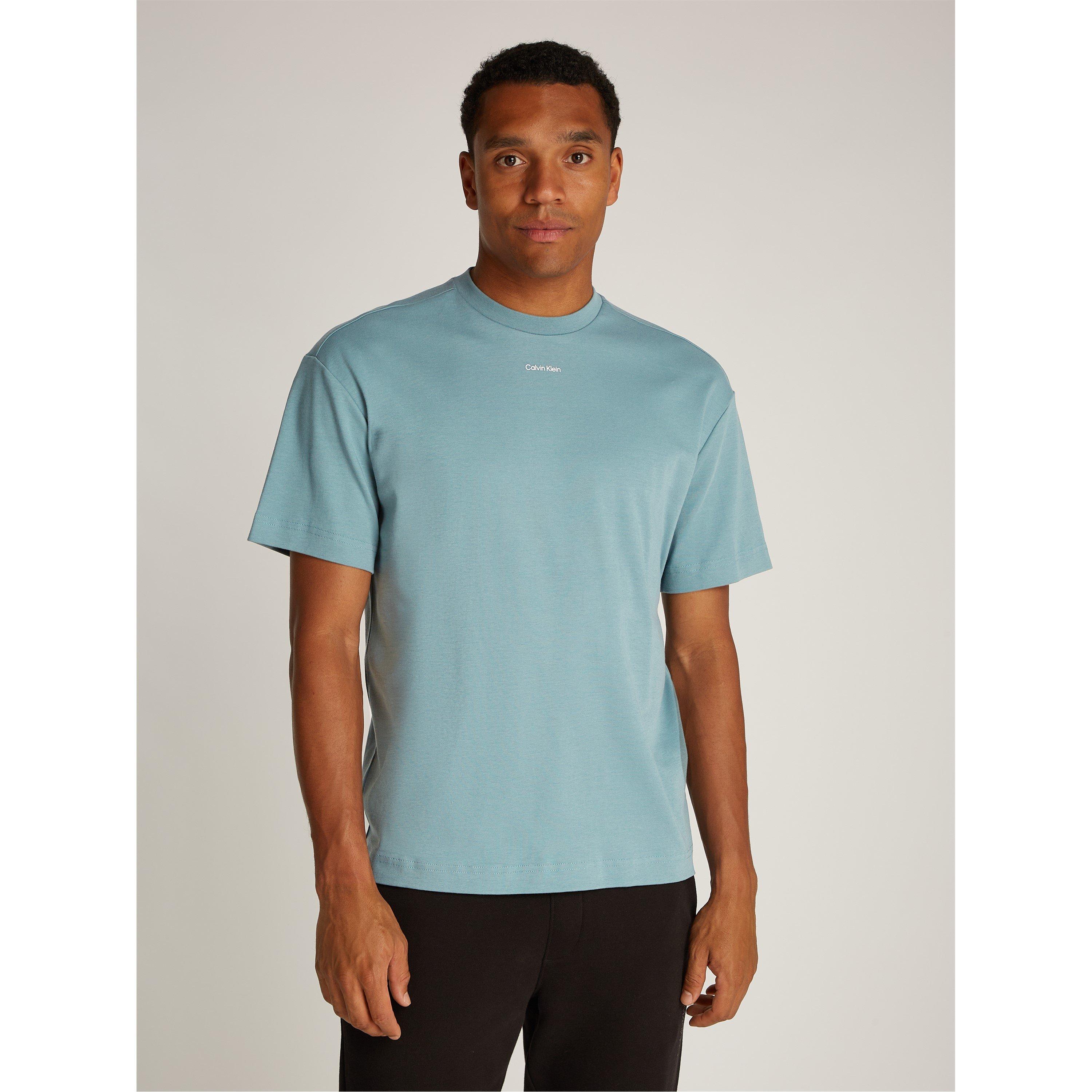 Blue CFQ - Calvin Klein - Men's Nano Logo Interlock Regular Fit T-Shirt - 2