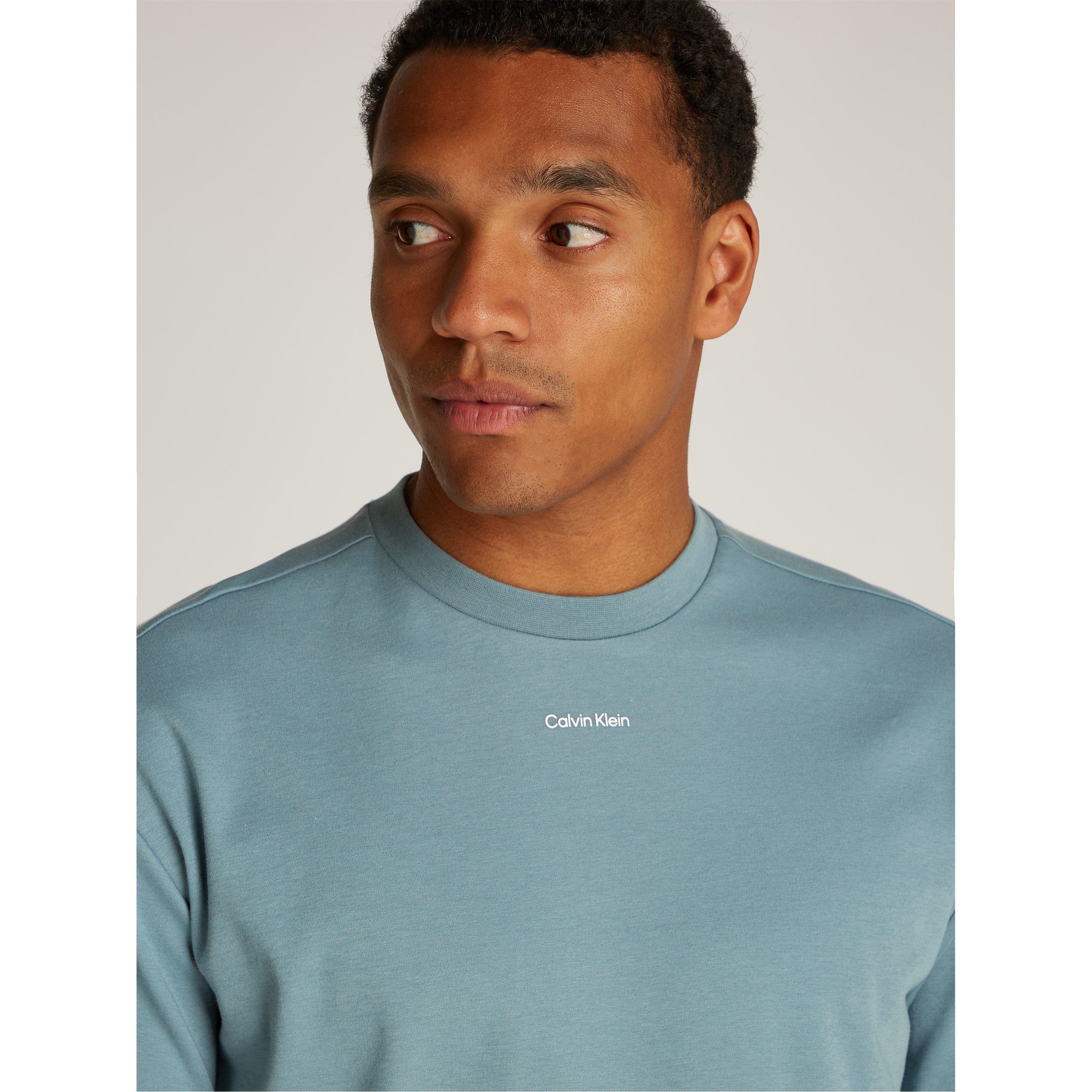 Blue CFQ - Calvin Klein - Men's Nano Logo Interlock Regular Fit T-Shirt - 4