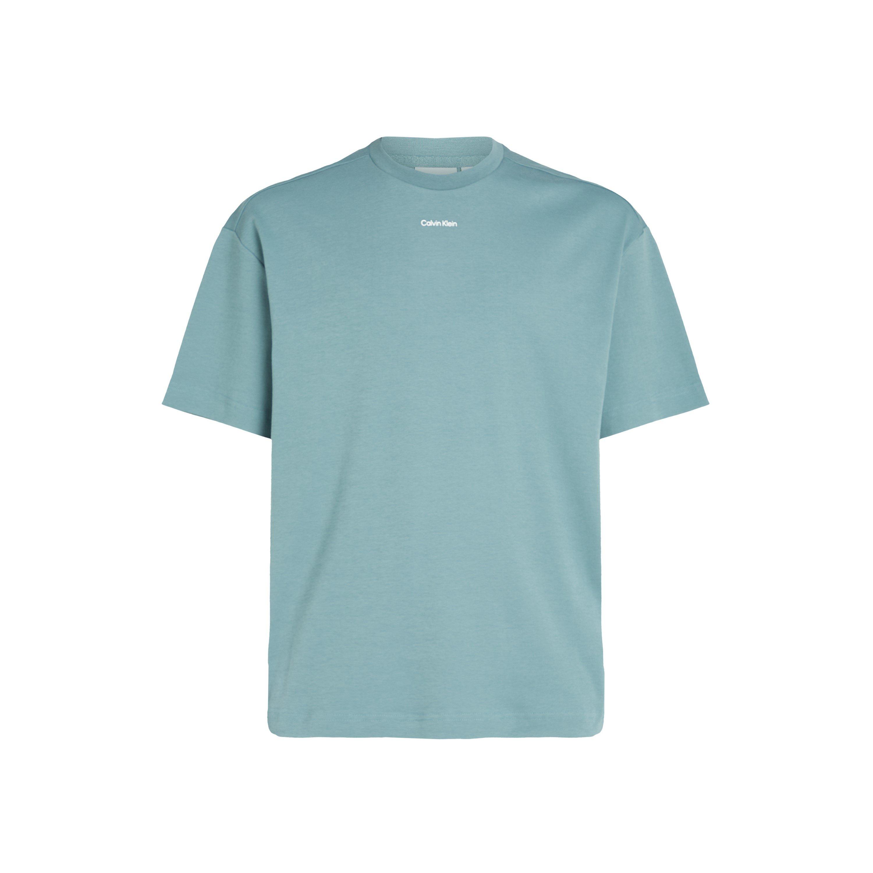 Blue CFQ - Calvin Klein - Men's Nano Logo Interlock Regular Fit T-Shirt - 5