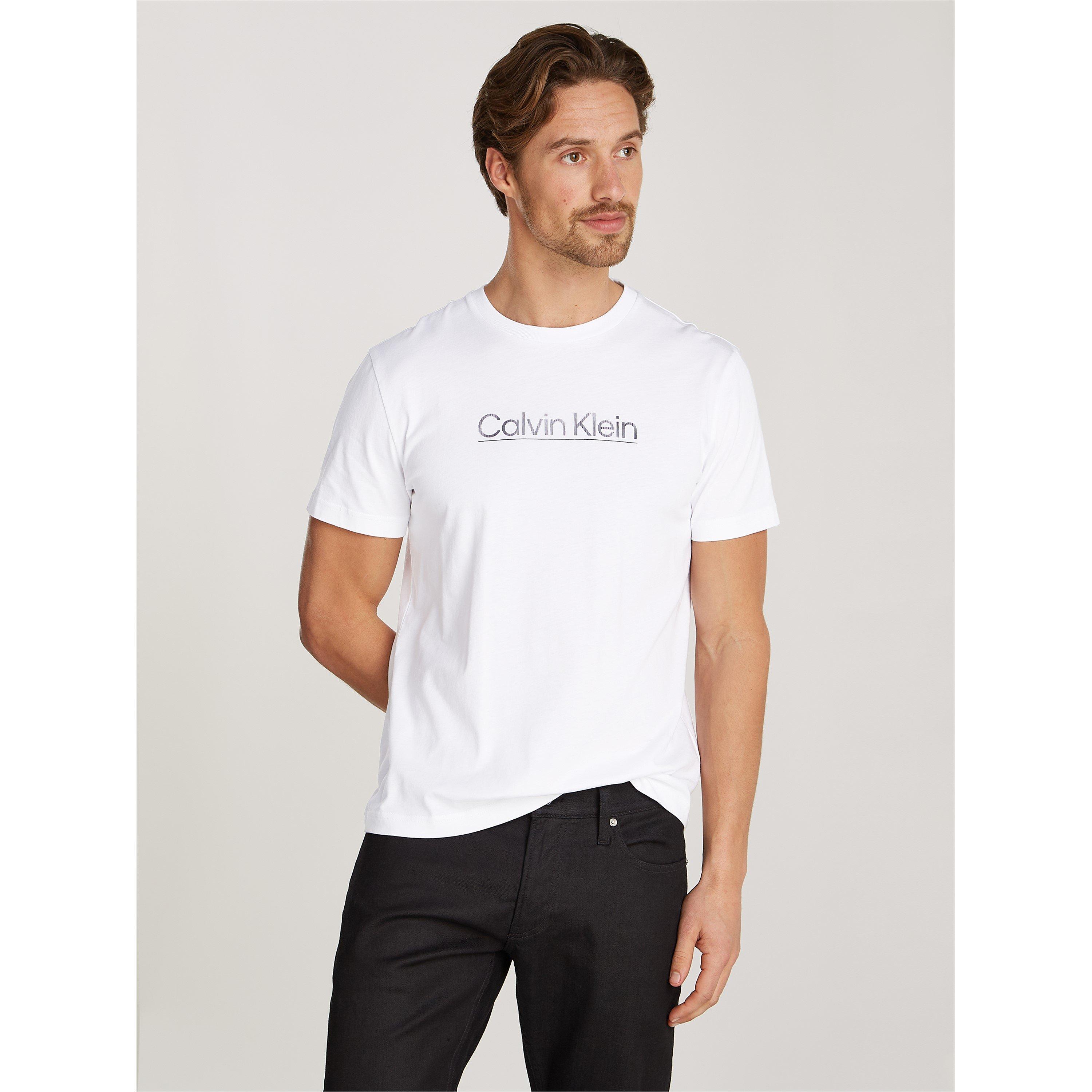 Bright White - Calvin Klein - RAISED LINE LOGO T-SHIRT - 1