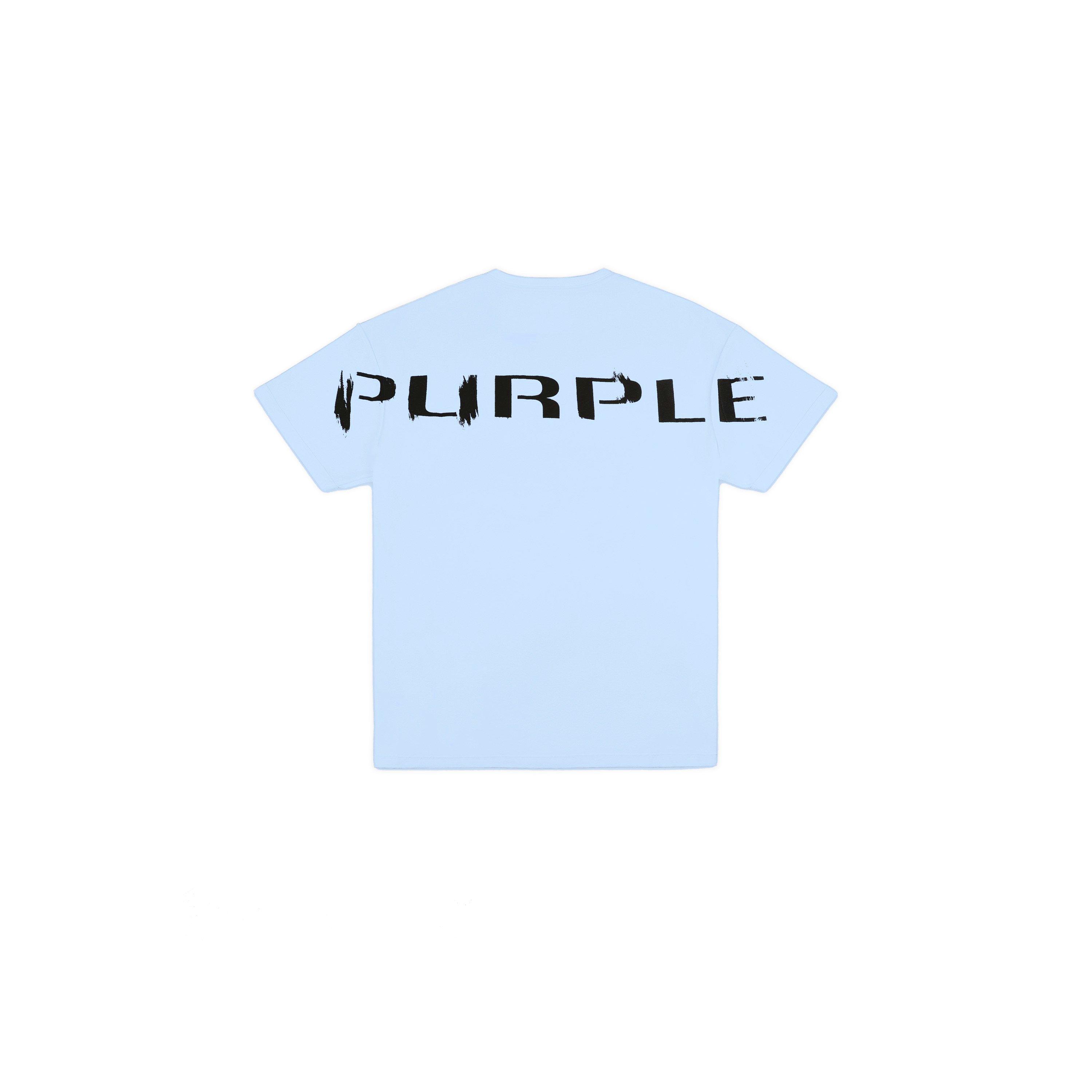 Sky Blue - Purple Brand - Men's Print Logo Regular Fit T-Shirt - 6
