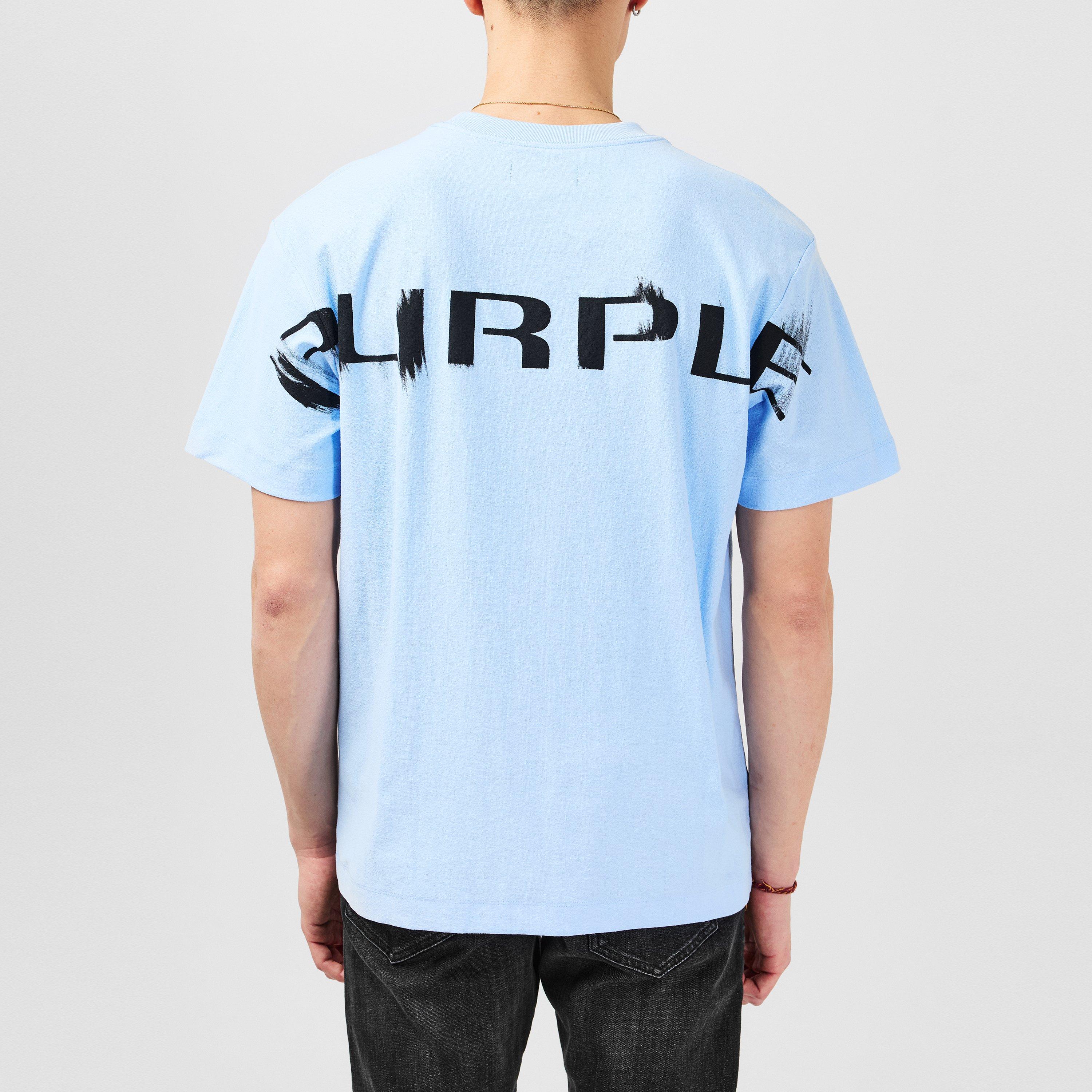 Sky Blue - Purple Brand - Men's Print Logo Regular Fit T-Shirt - 3