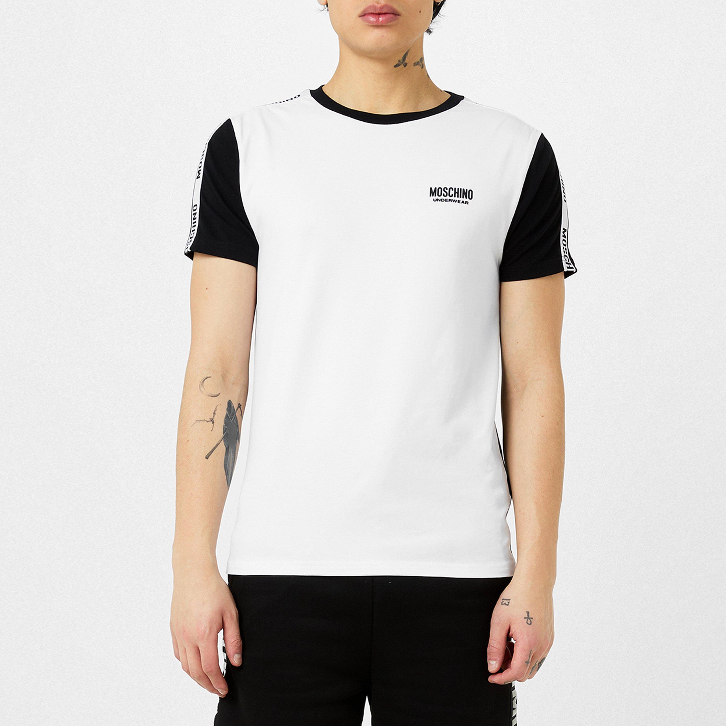 White - Moschino - Tape Sleeve T Shirt - 1