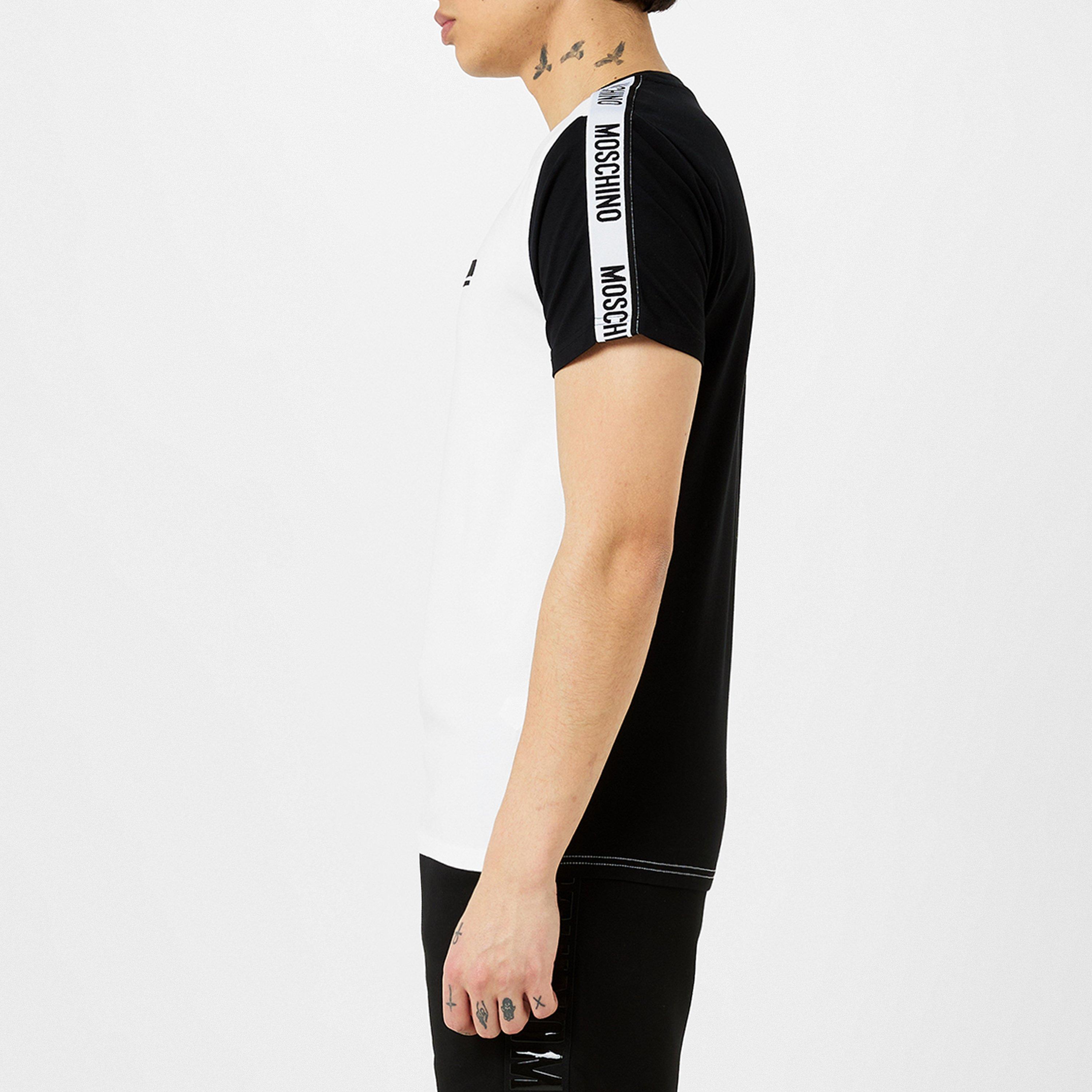 White - Moschino - Tape Sleeve T Shirt - 2