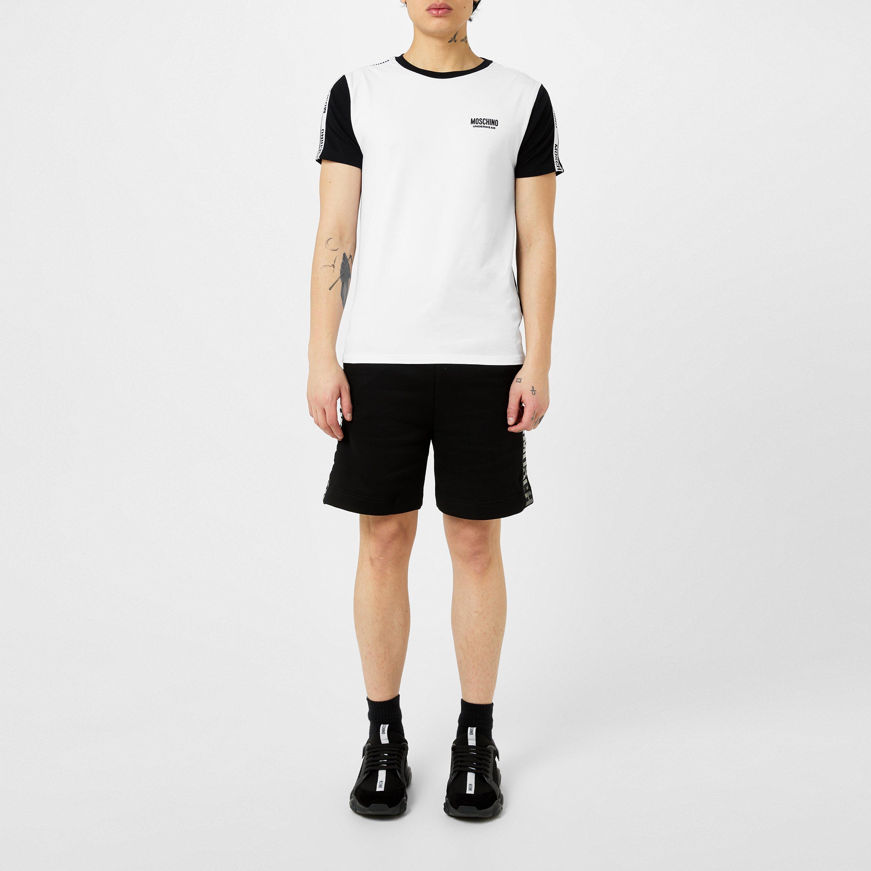 White - Moschino - Tape Sleeve T Shirt - 4