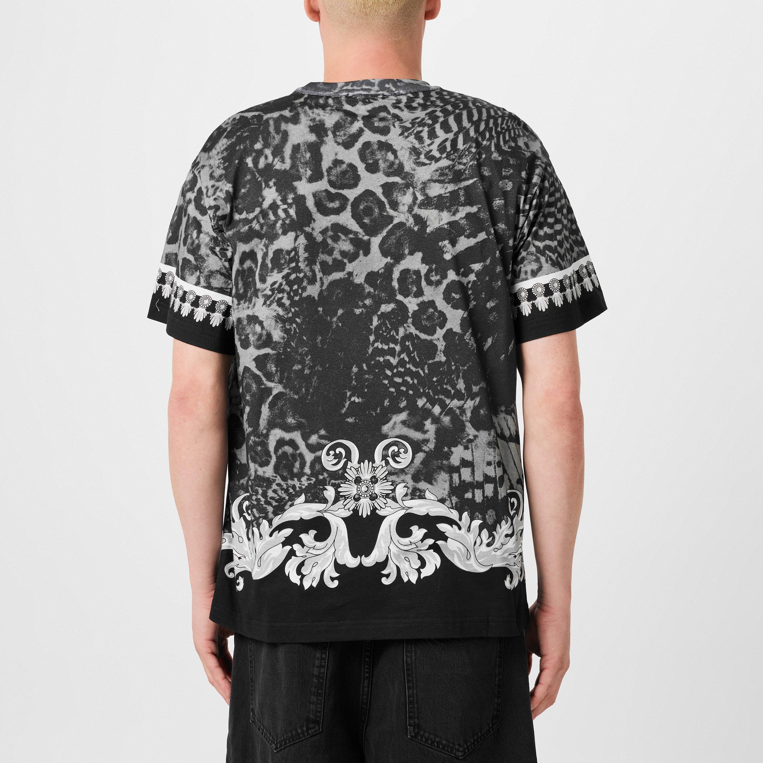 Black - Versace Jeans Couture - Men's Block Regular Fit T-Shirt - 3