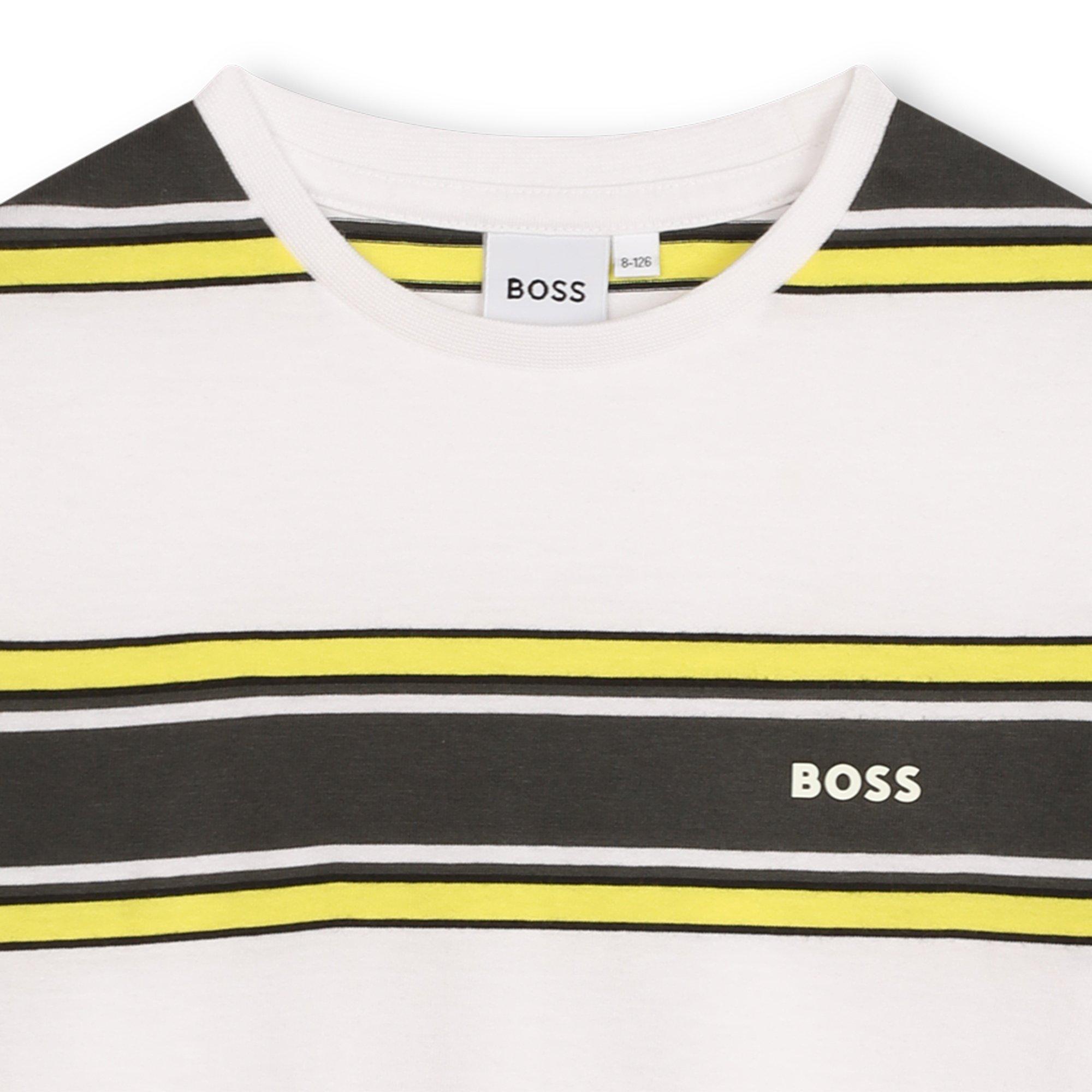 Yellow N05 - Boss - Kids Stripe T-Shirt, Luxury Striped Design - 3
